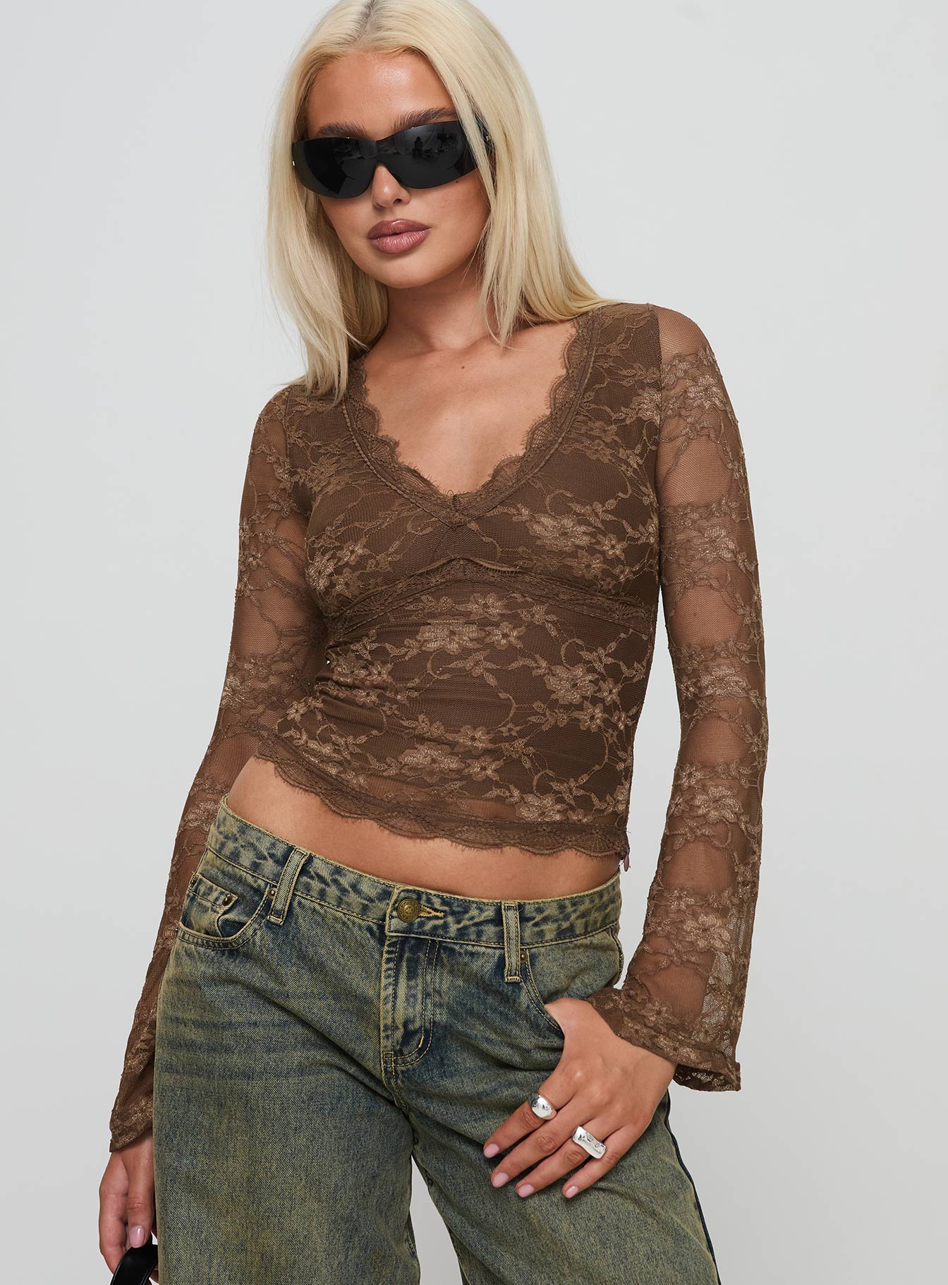 Pitter Long Sleeve Top Brown - Image 2