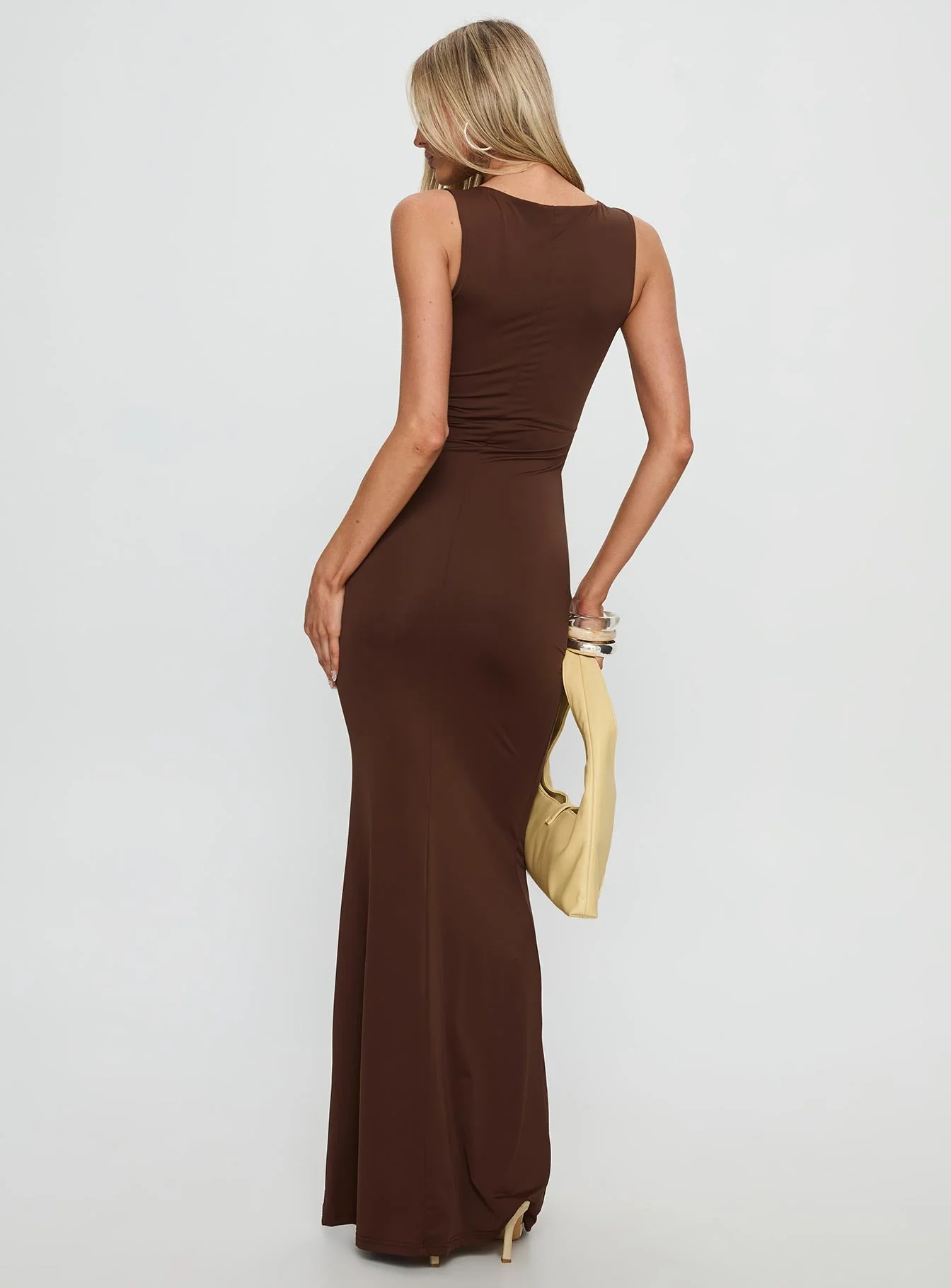Pivotal Twist Detail Maxi Dress Brown - Image 4