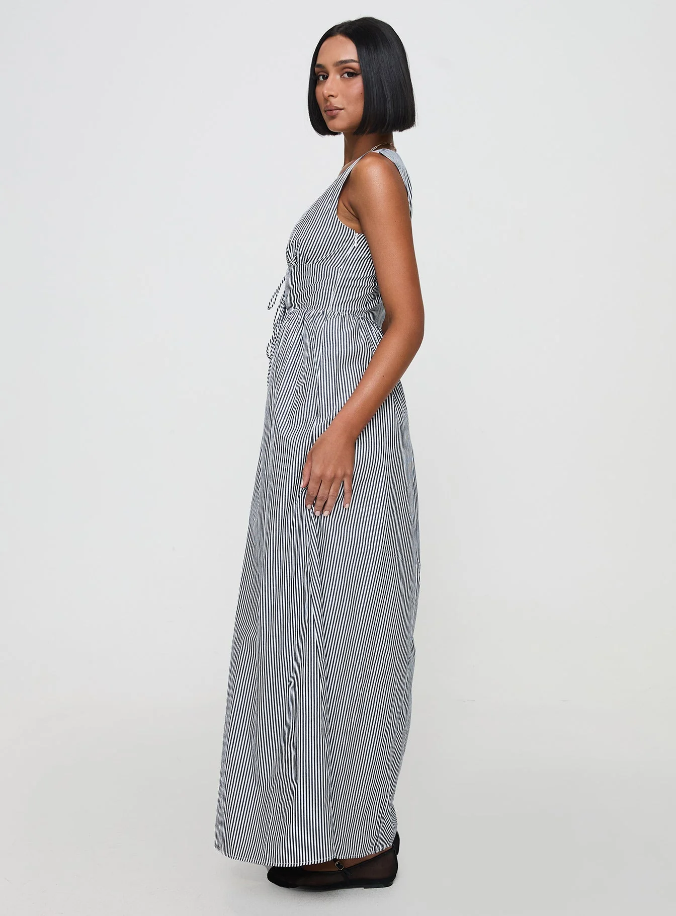 Pokey Maxi Dress Black / White Stripe Petite - Image 4