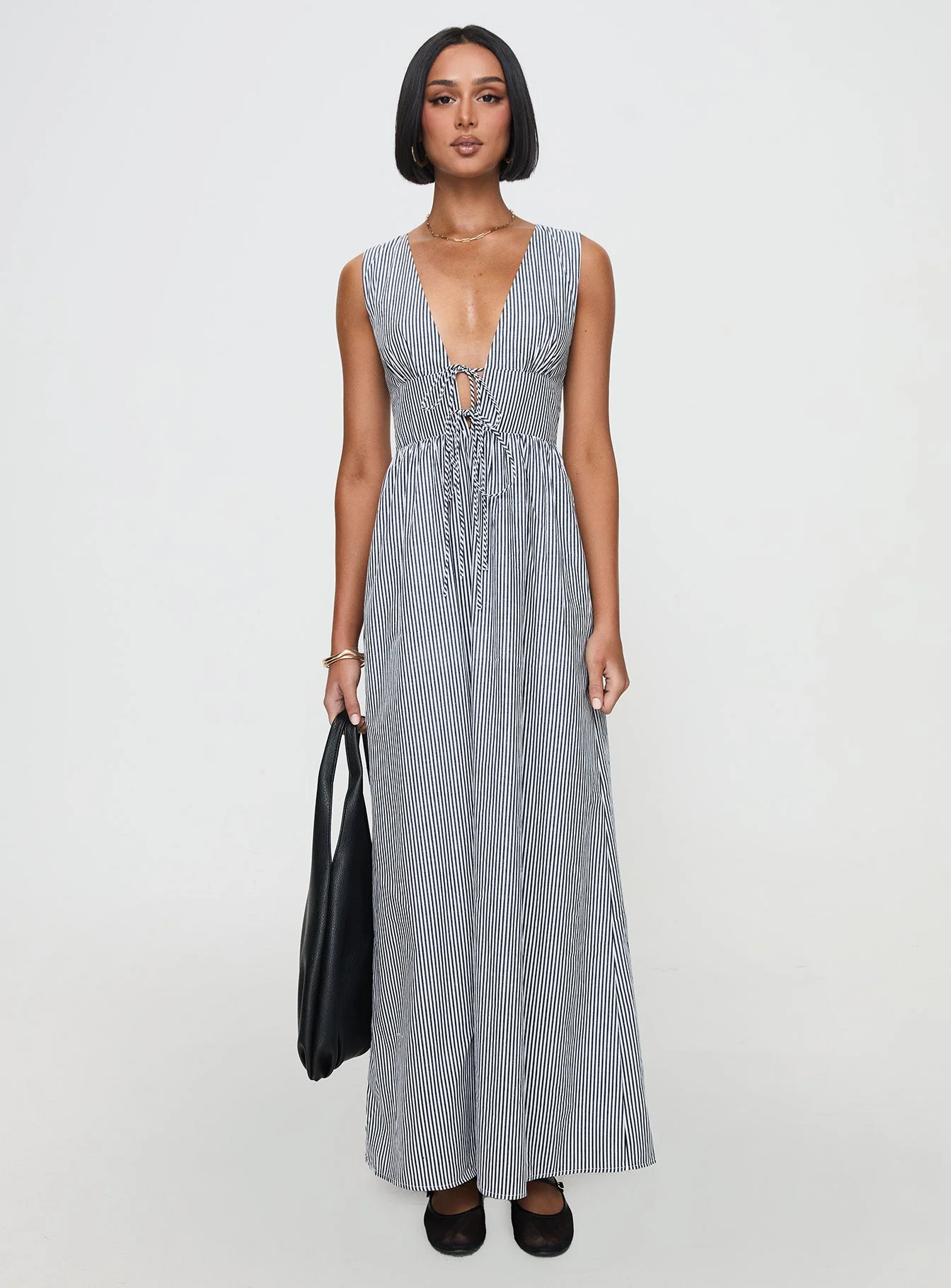 Pokey Maxi Dress Black / White Stripe Petite - Image 7