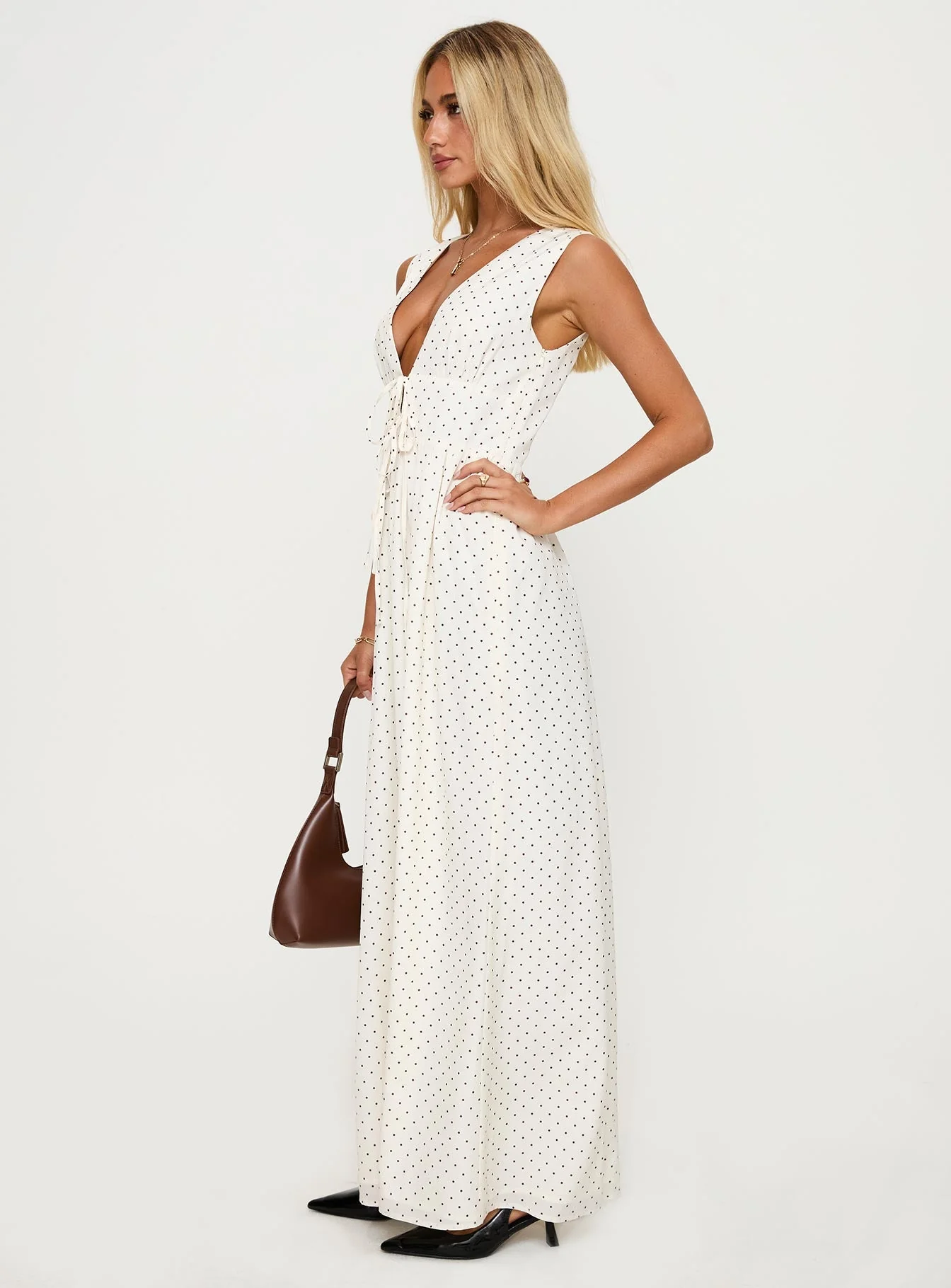 Pokey Maxi Dress Cream / Polka Dot - Image 4
