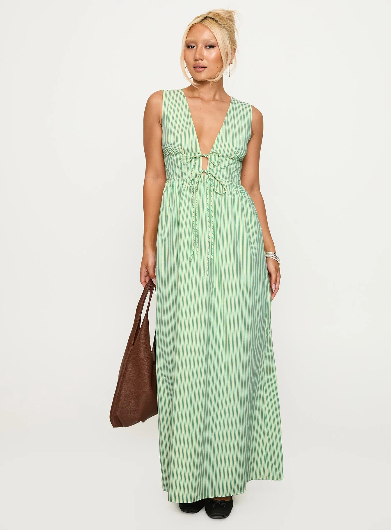 Pokey Maxi Dress Green Stripe - Image 3