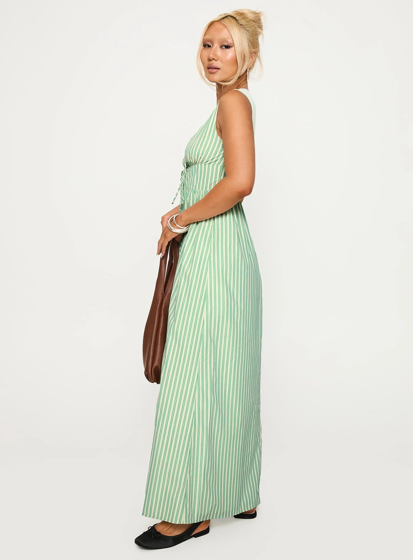 Pokey Maxi Dress Green Stripe - Image 4