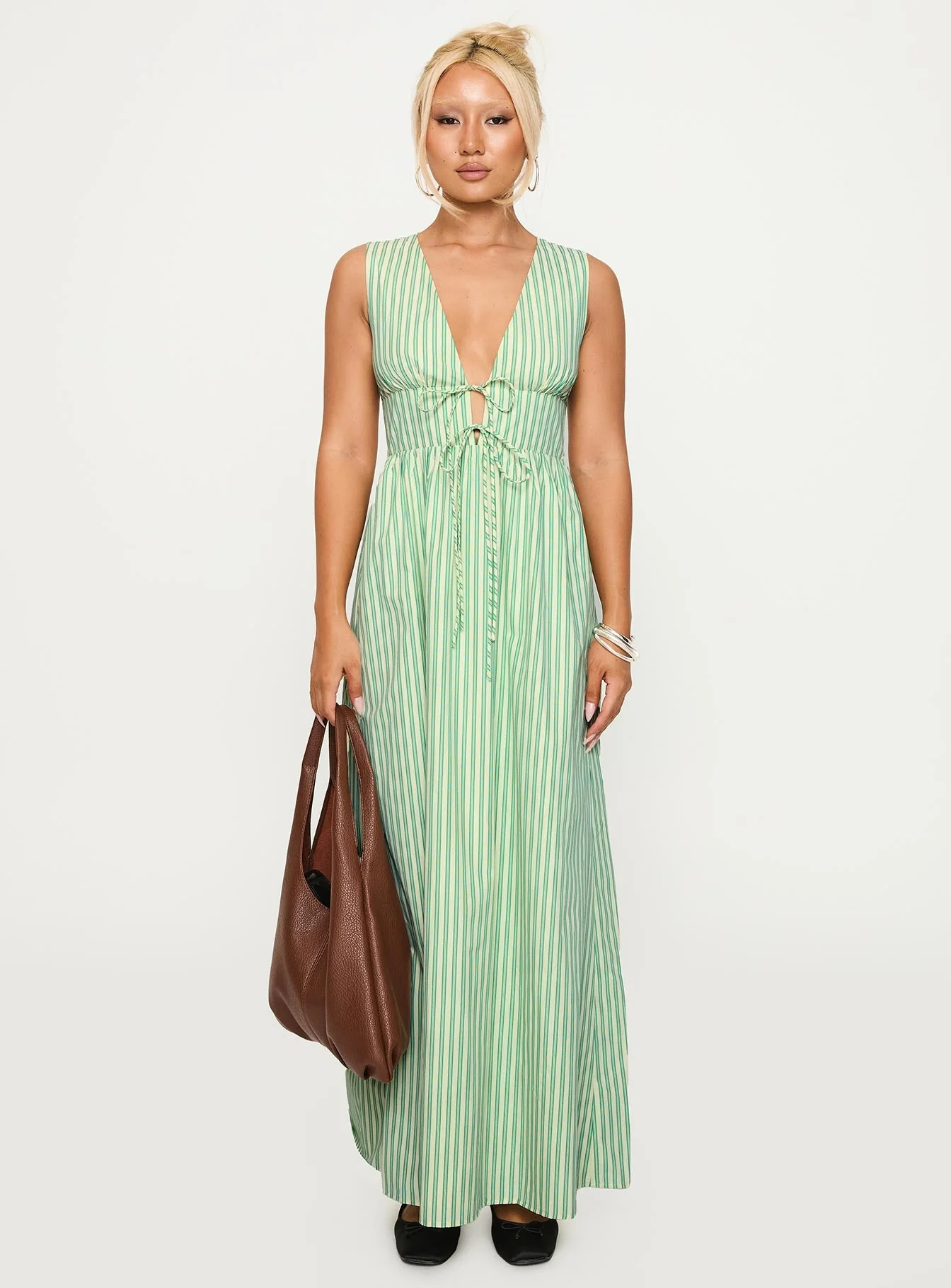 Pokey Maxi Dress Green Stripe - Image 7