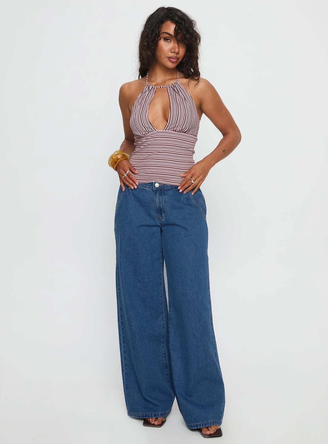 Polaris Mid Rise Straight Leg Jeans Mid Blue - Image 3