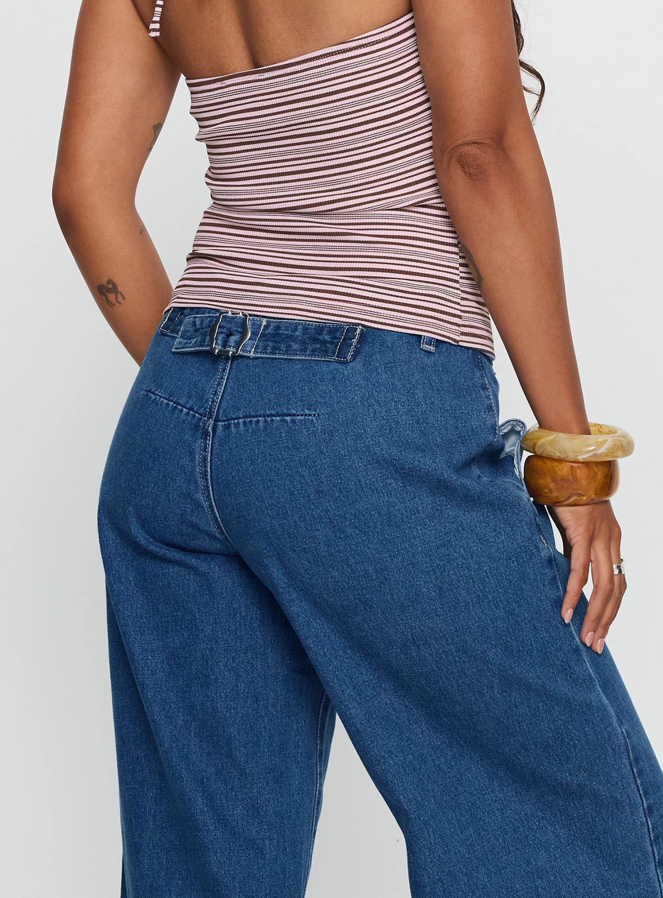 Polaris Mid Rise Straight Leg Jeans Mid Blue - Image 6