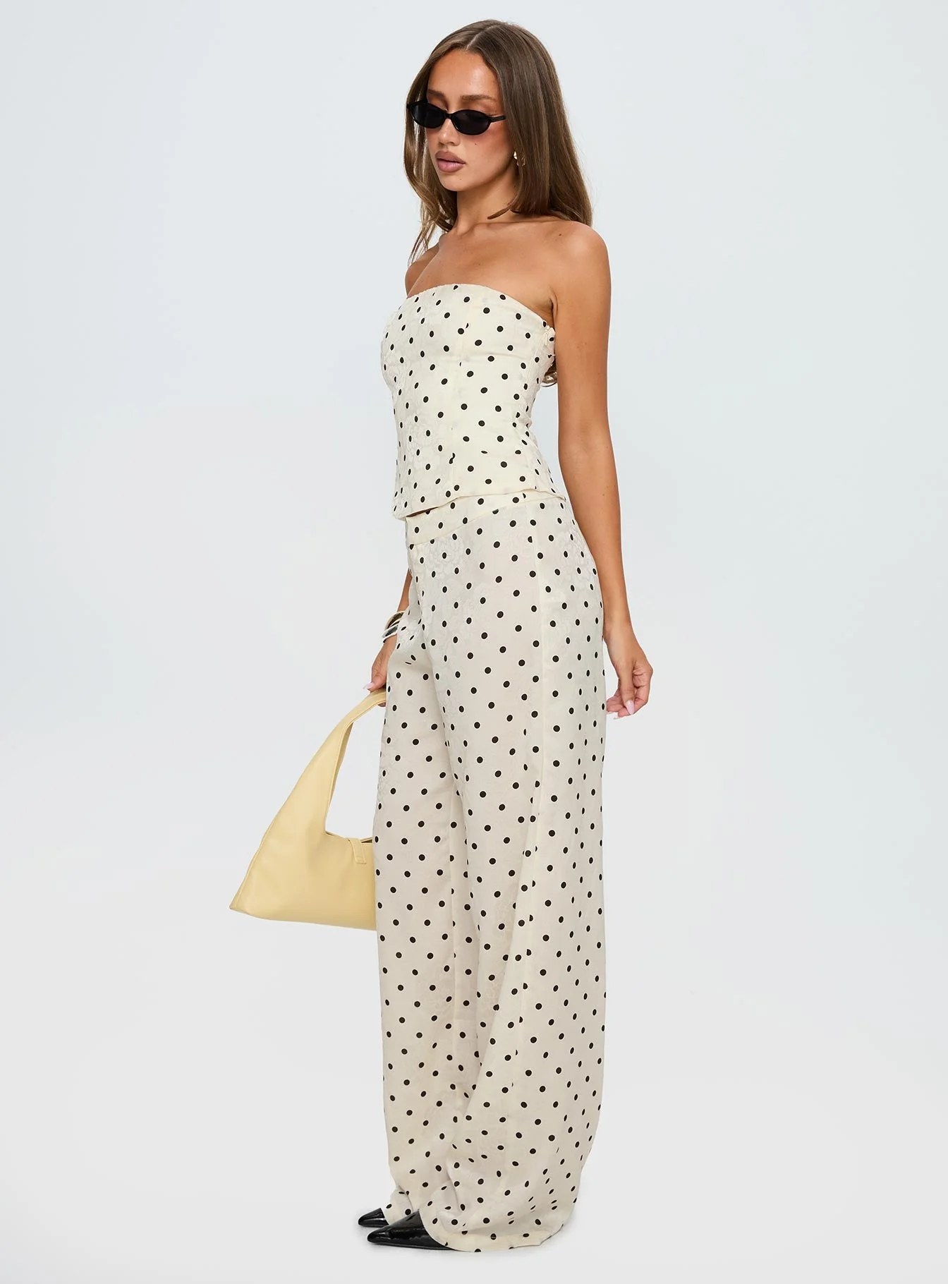 Powdered Sugar Strapless Set Cream Polka - Image 4