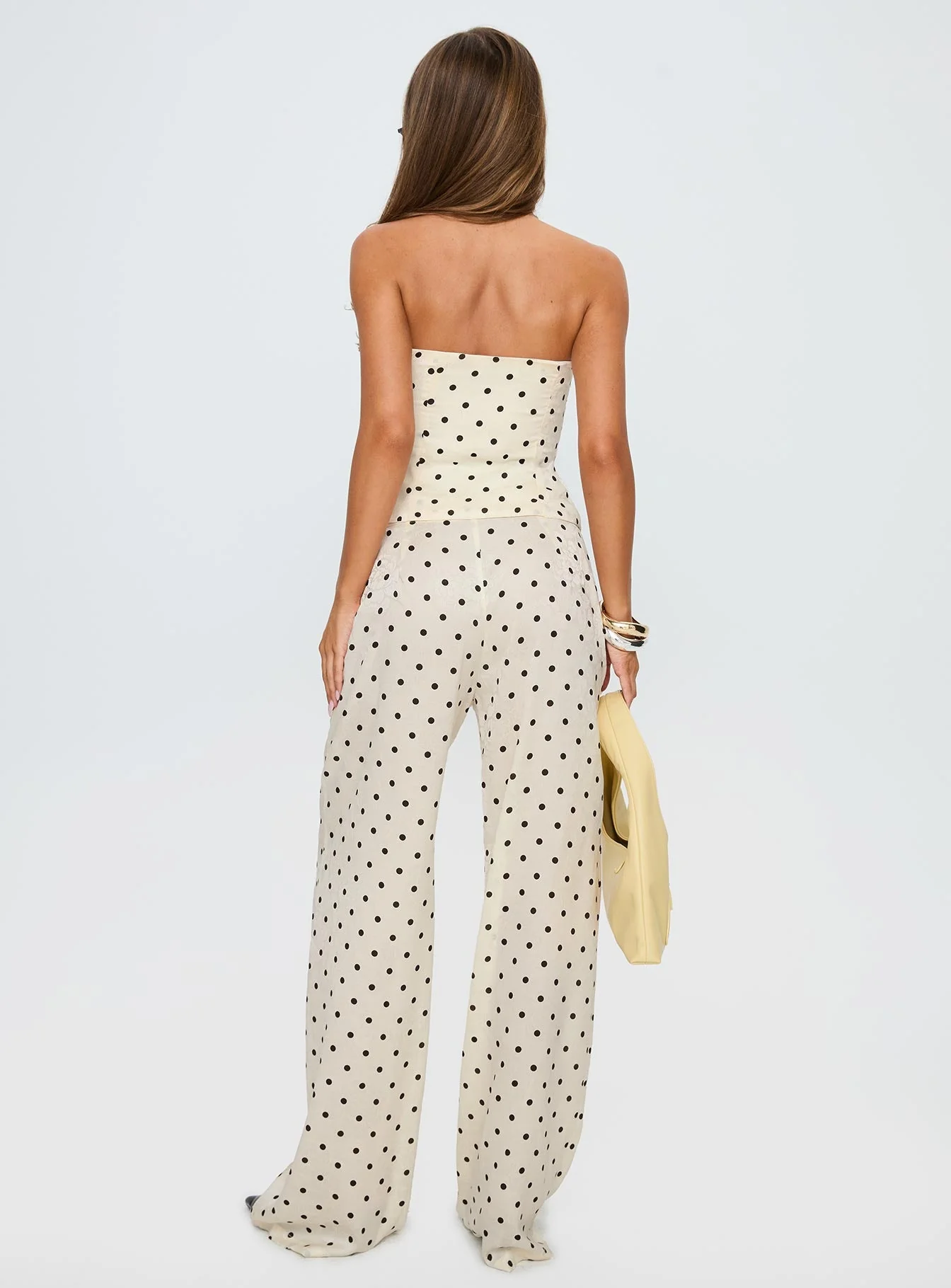 Powdered Sugar Strapless Set Cream Polka - Image 5