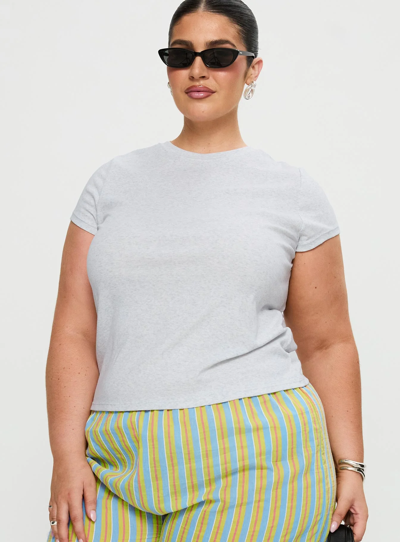 Prestige Longline Baby Tee Grey Curve - Image 2