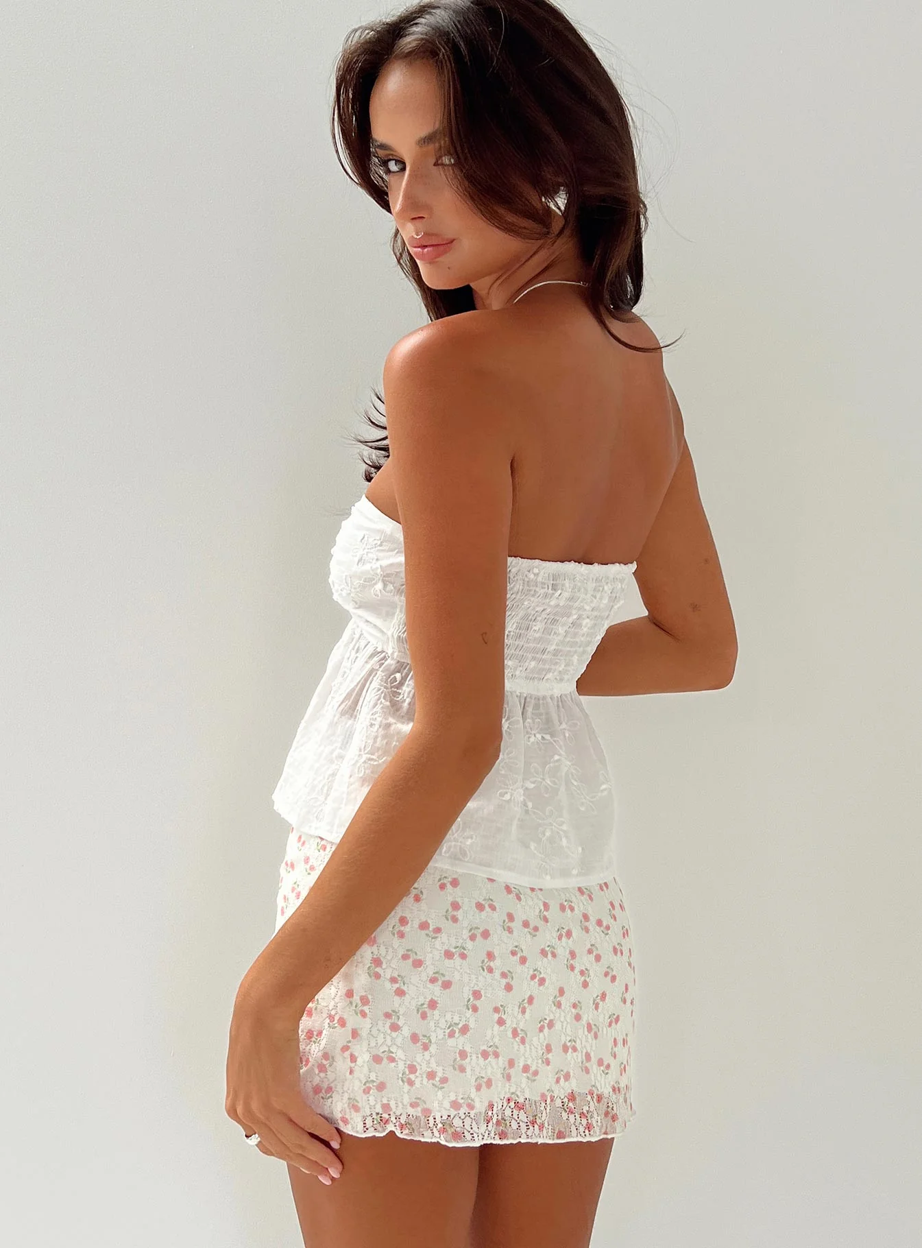 Pretty In Pink Mini Skirt White / Pink - Image 3