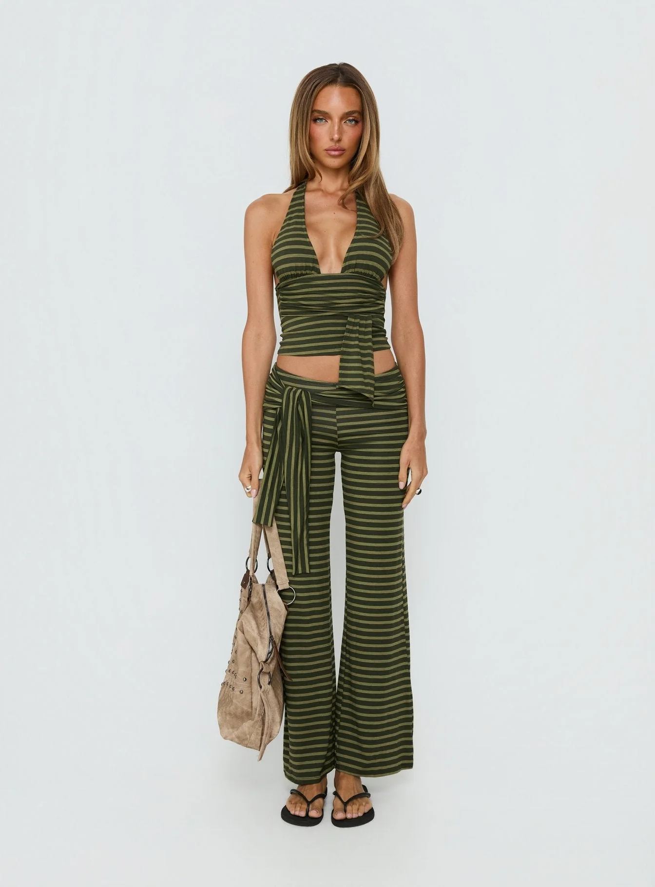 Aprilla Halter Top Green Stripe - Image 7
