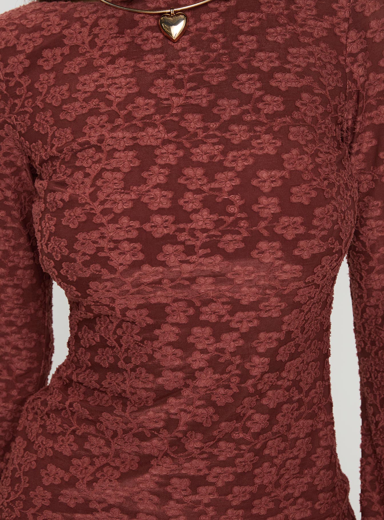 Primrosa Long Sleeve Mini Dress Burgundy - Image 5