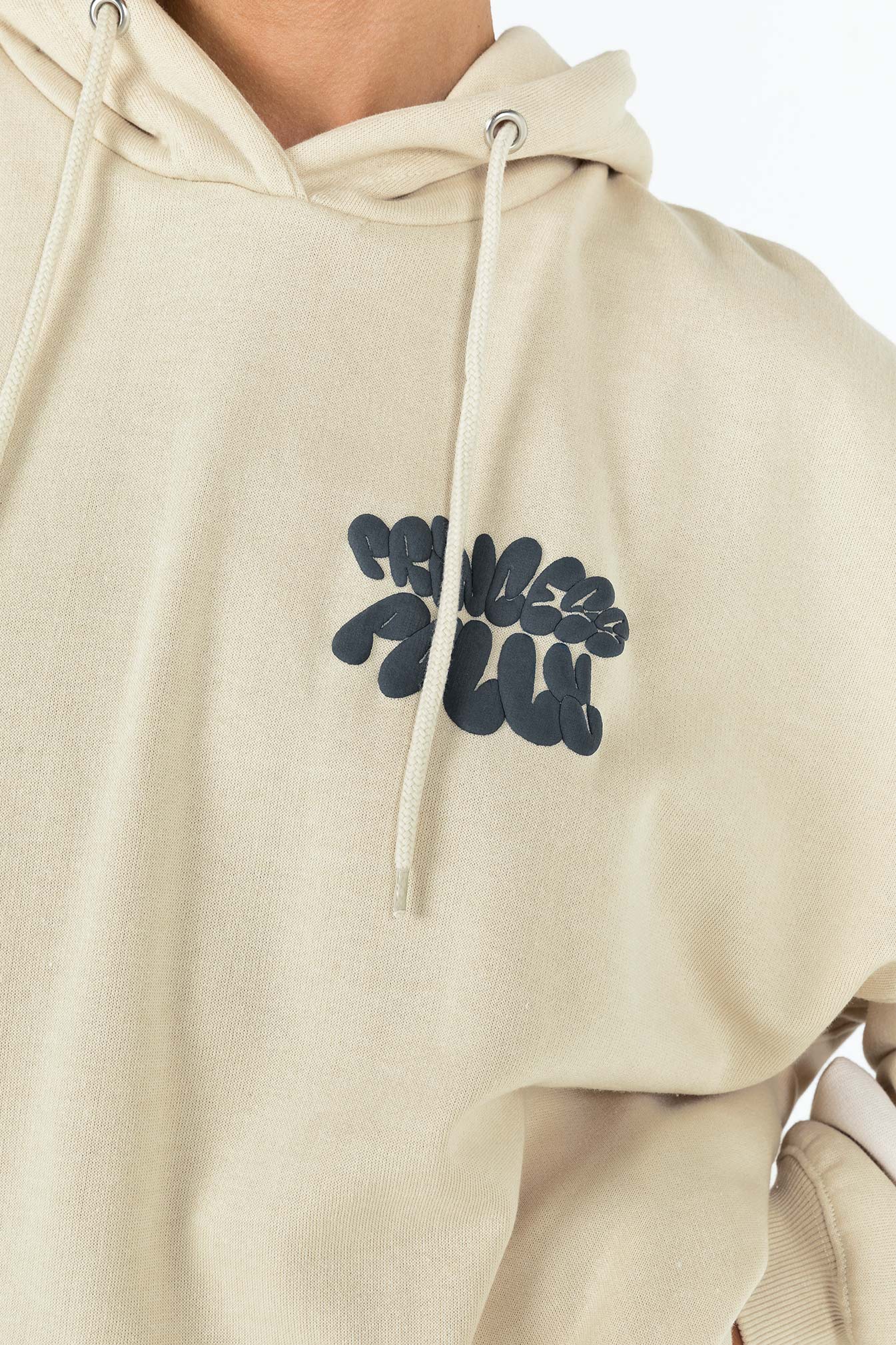 Princess Polly Hooded Sweatshirt Bubble Text Stone / Slate - Image 6