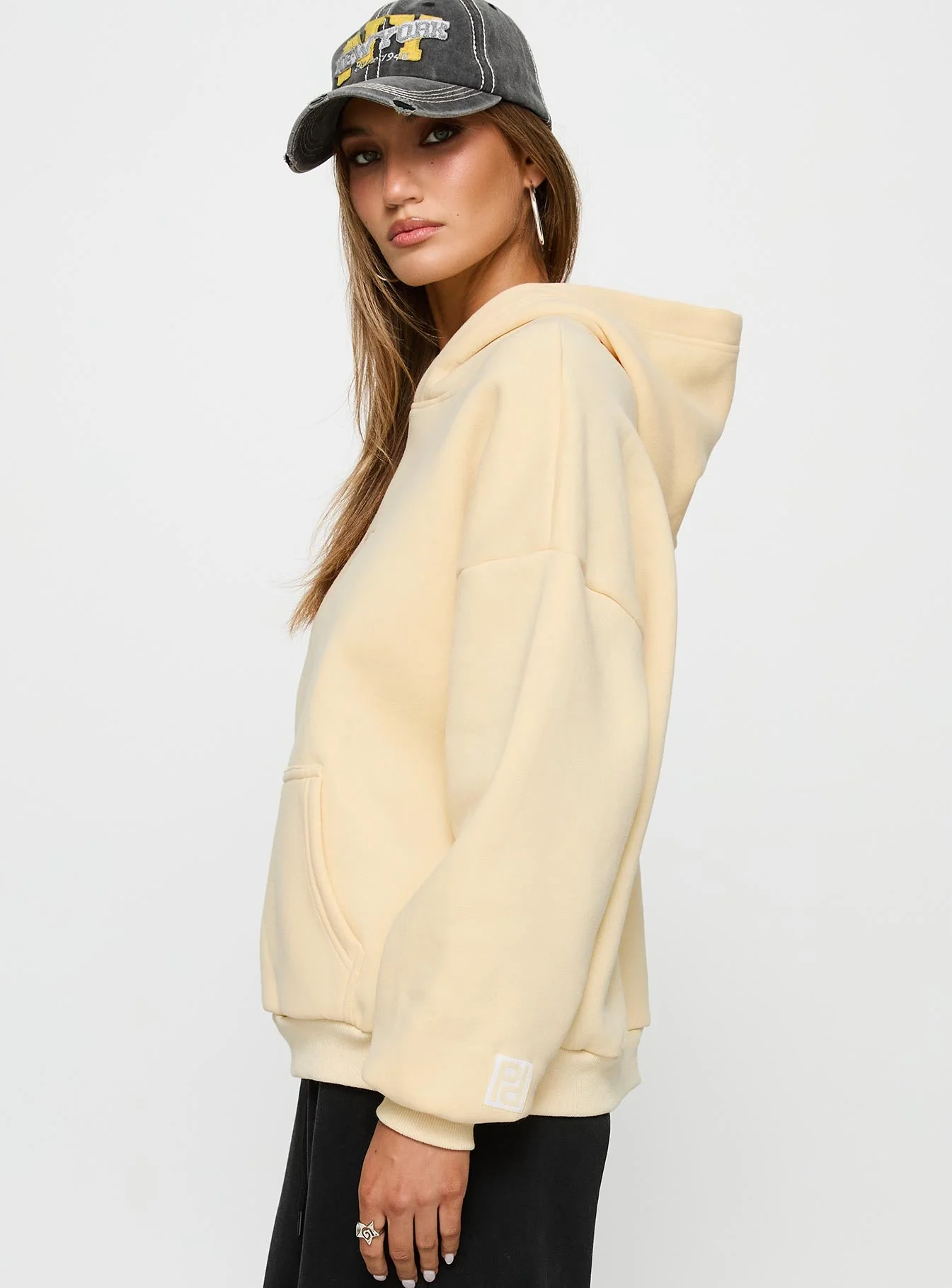 Princess Polly Hooded Sweatshirt Yellow - Image 4