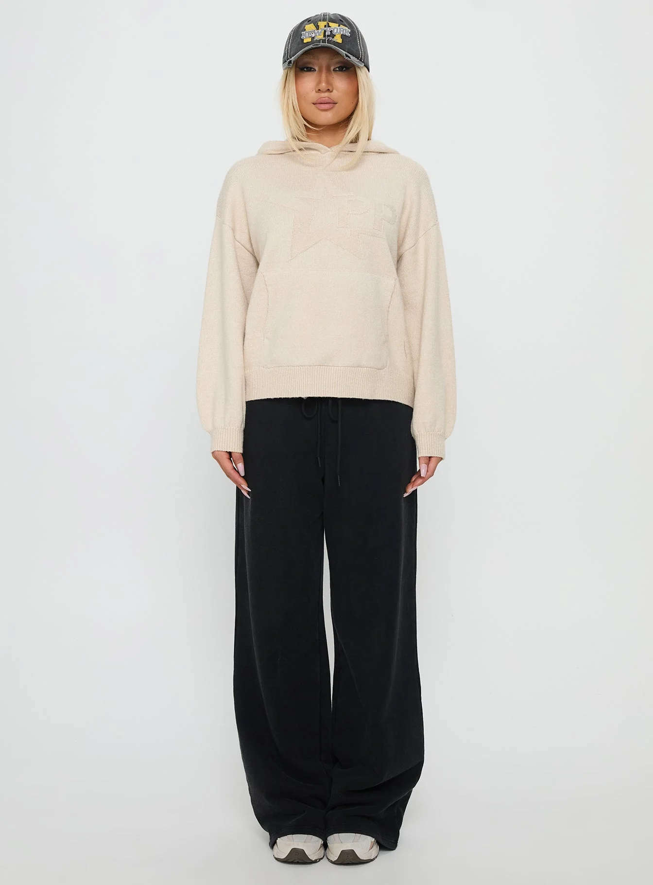 Princess Polly Knit Hoodie Beige - Image 7