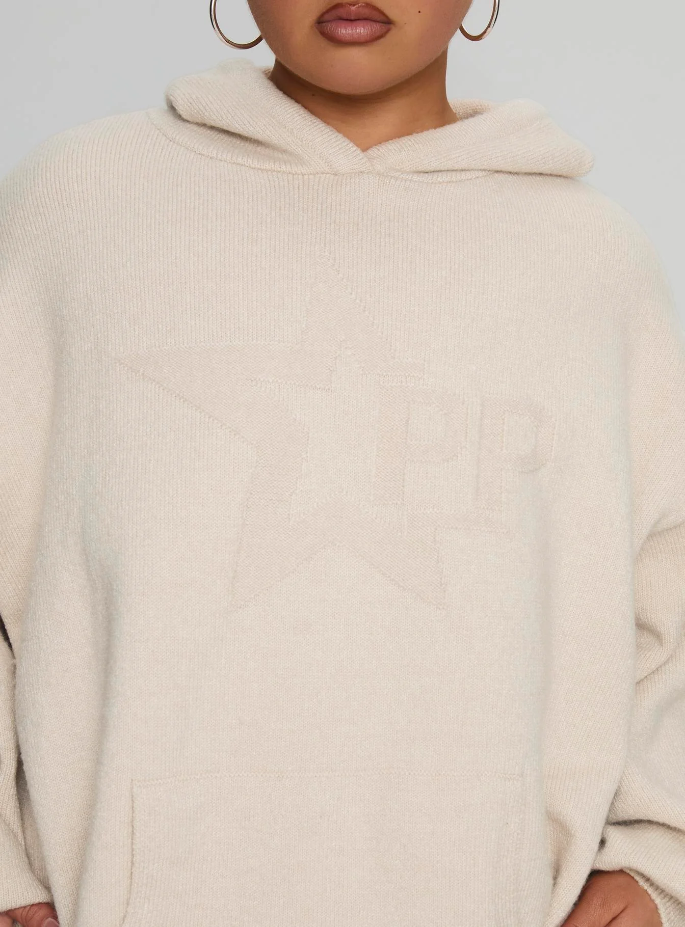 Princess Polly Knit Hoodie Beige Curve - Image 6