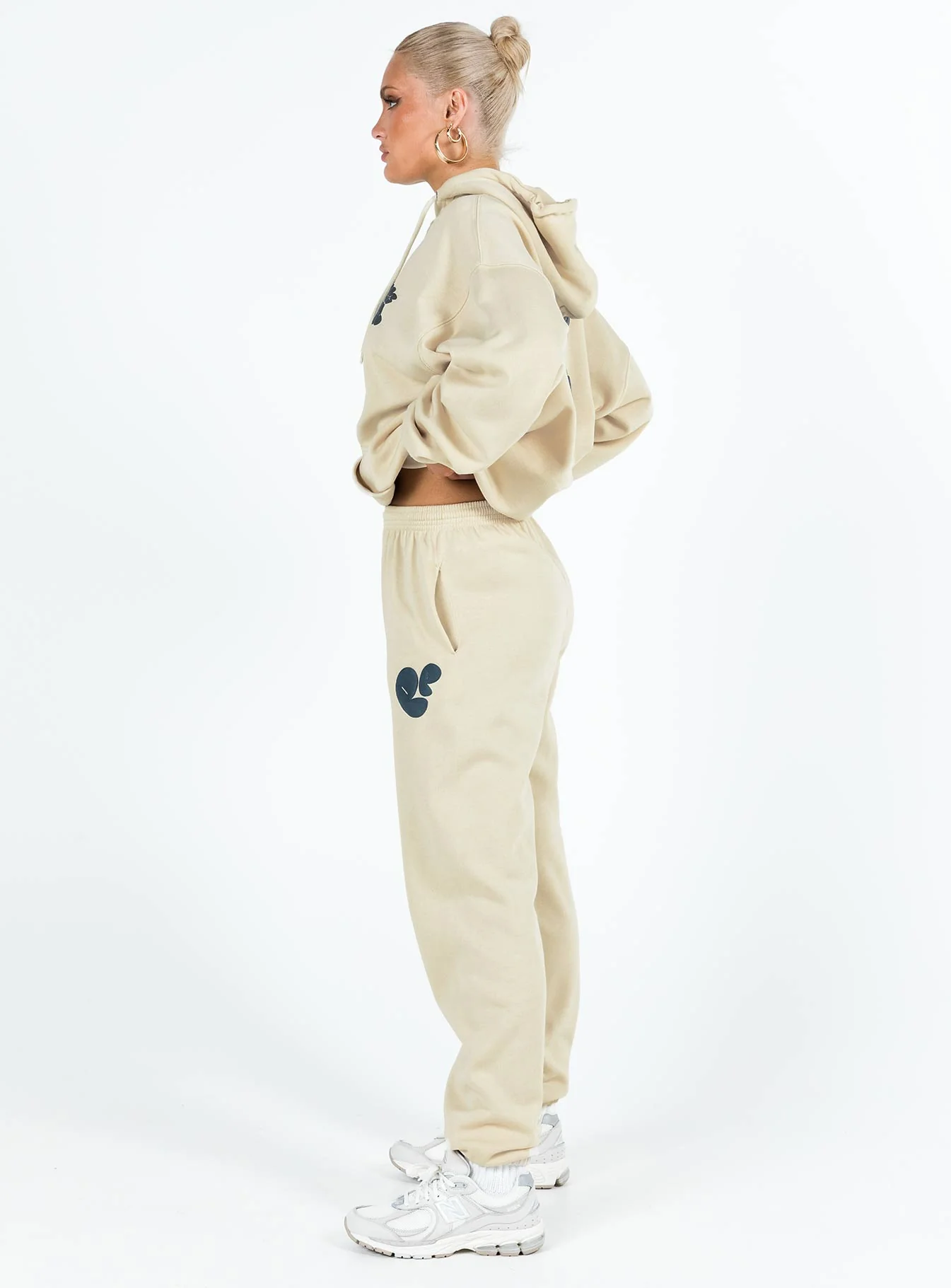 Princess Polly Track Pants Bubble Text Stone / Slate - Image 3