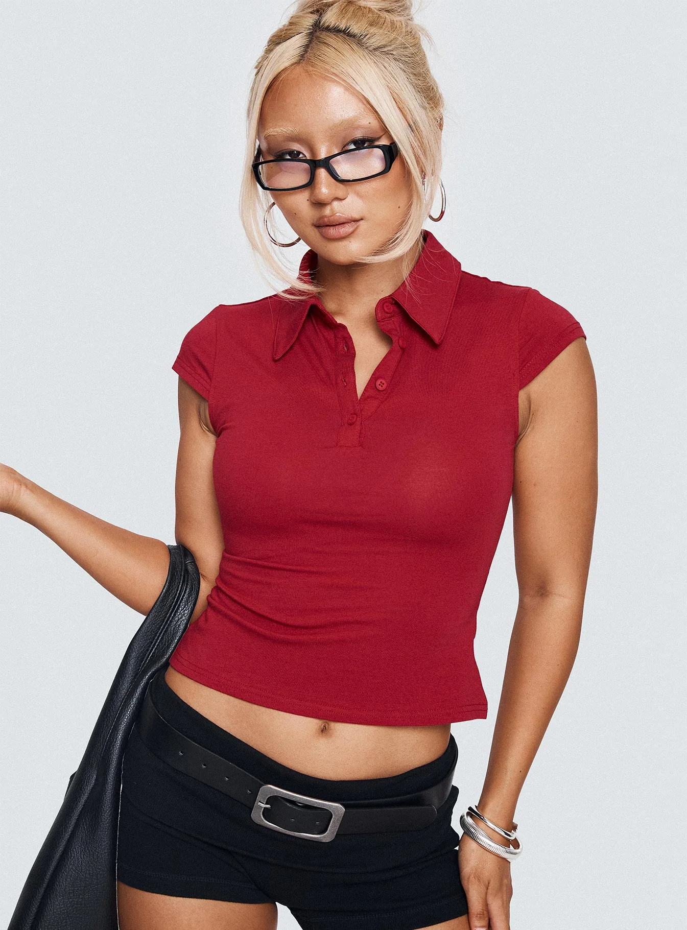 Prodigy Collared Polo Top Red - Image 8