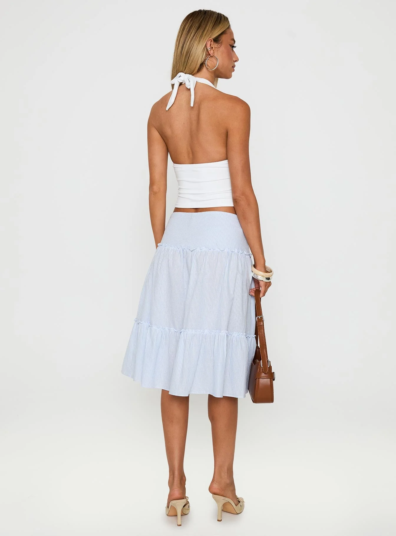Cascades Low Rise Midi Skirt Blue / White Stripe - Image 5