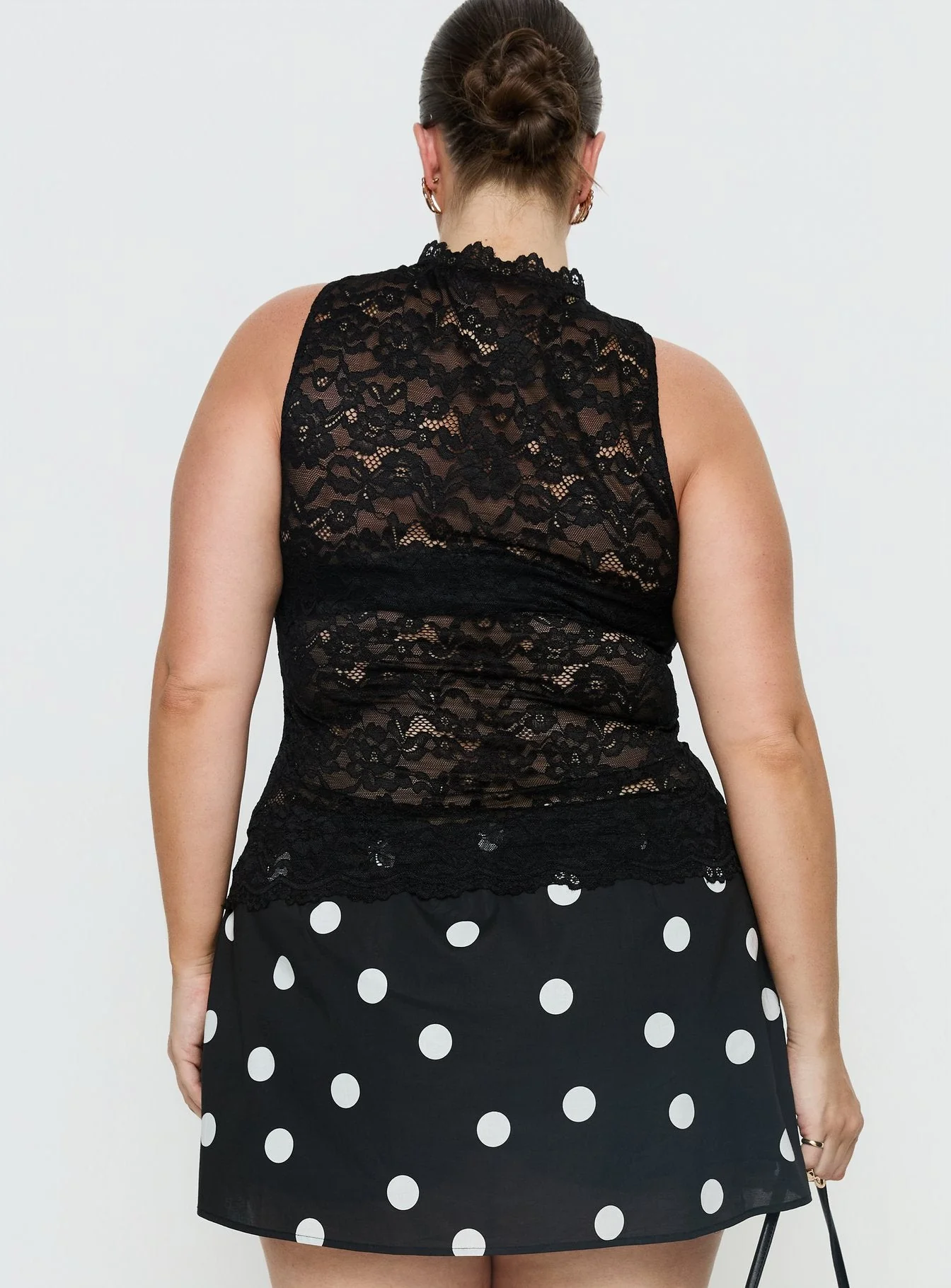 Quinbie Lace Sleeveless Top Black Curve - Image 5