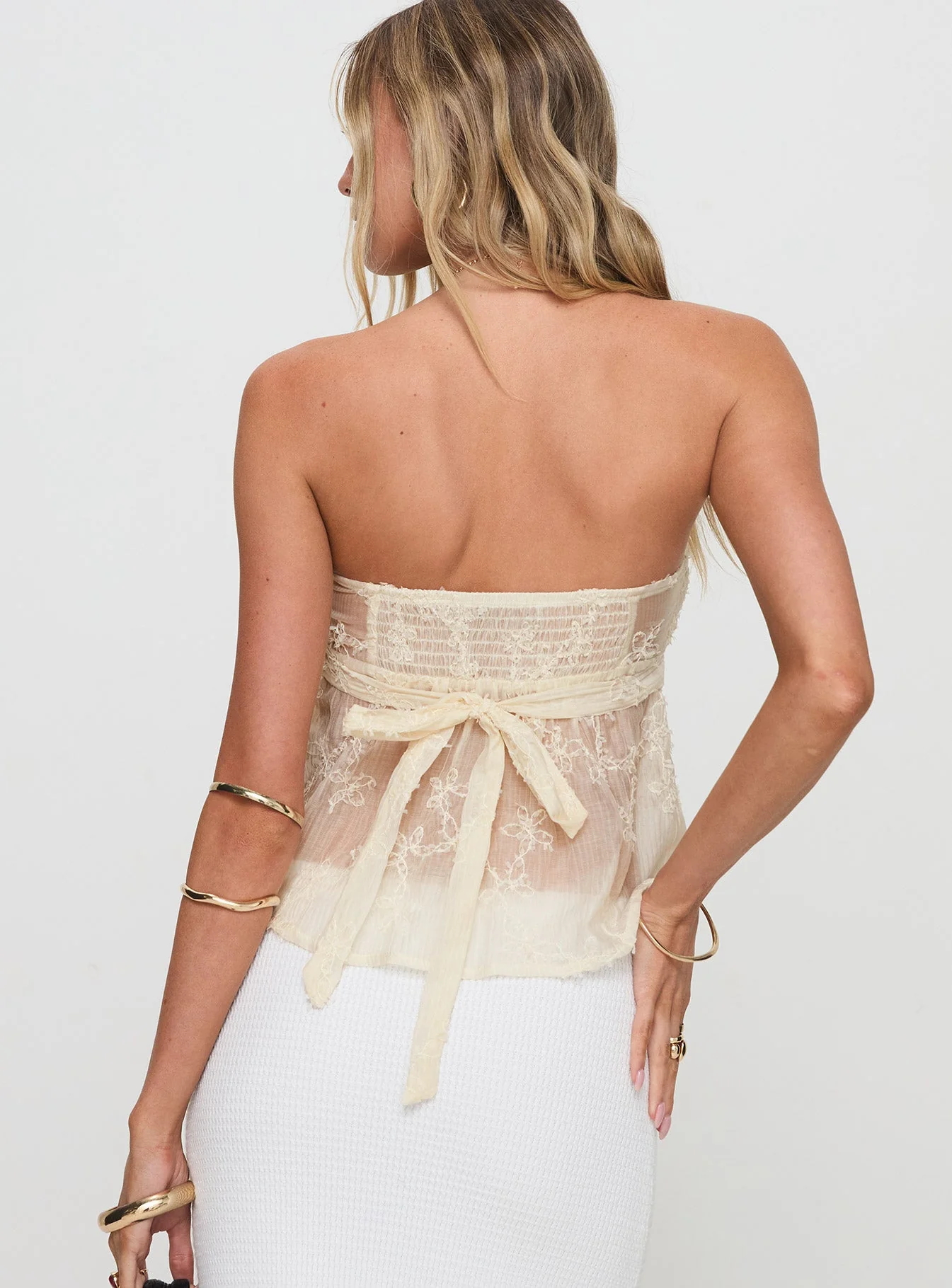 Quinnie Strapless Top Cream - Image 5