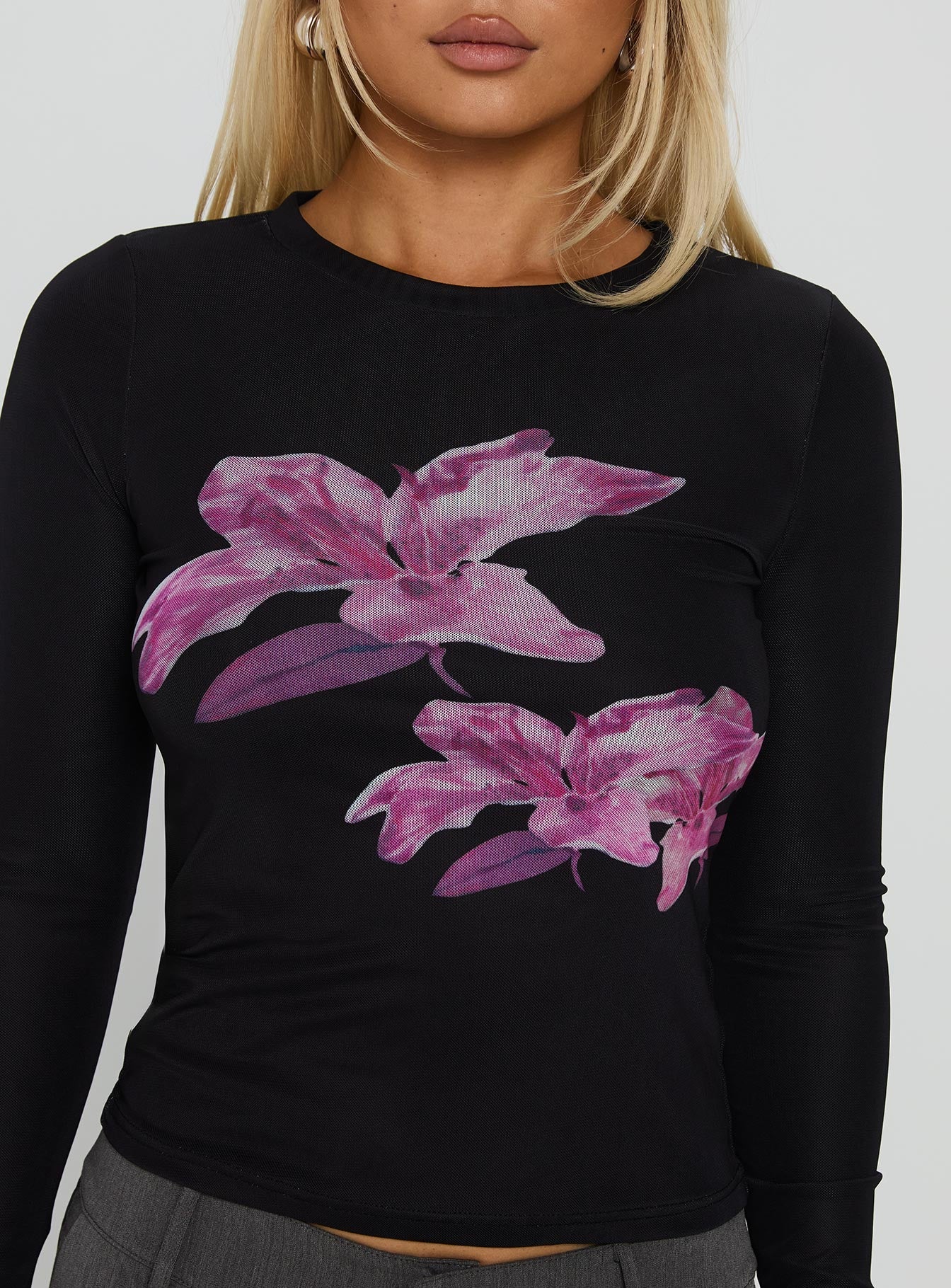 Raldor Long Sleeve Top Black Floral - Image 6