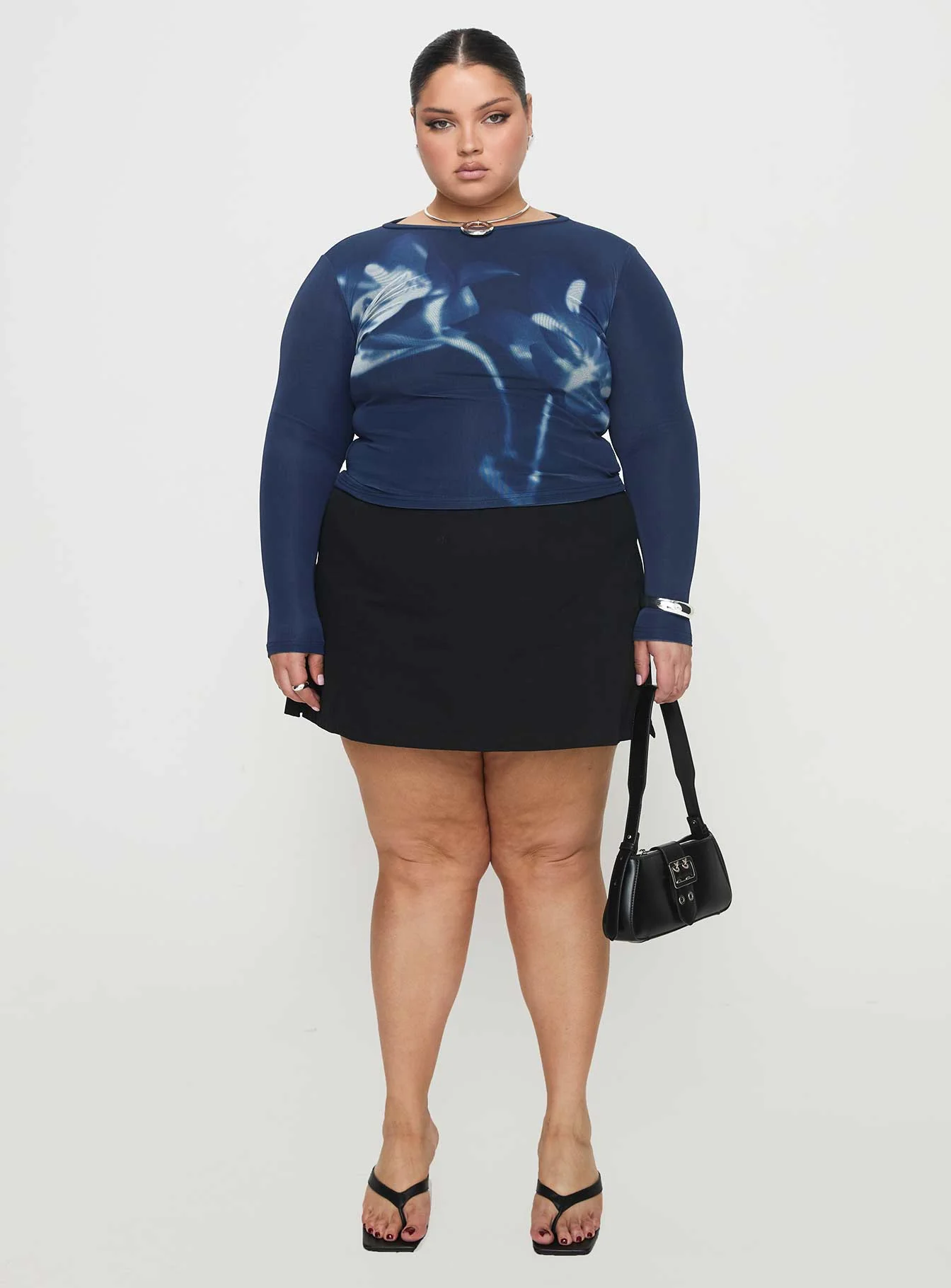 Raldor Long Sleeve Top Navy Curve - Image 7