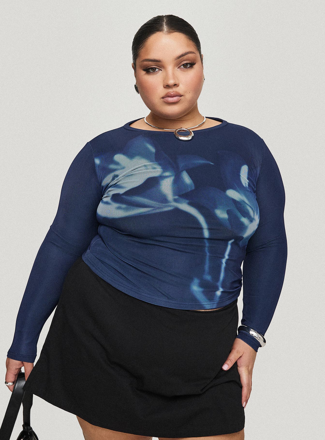 Raldor Long Sleeve Top Navy Curve - Image 8