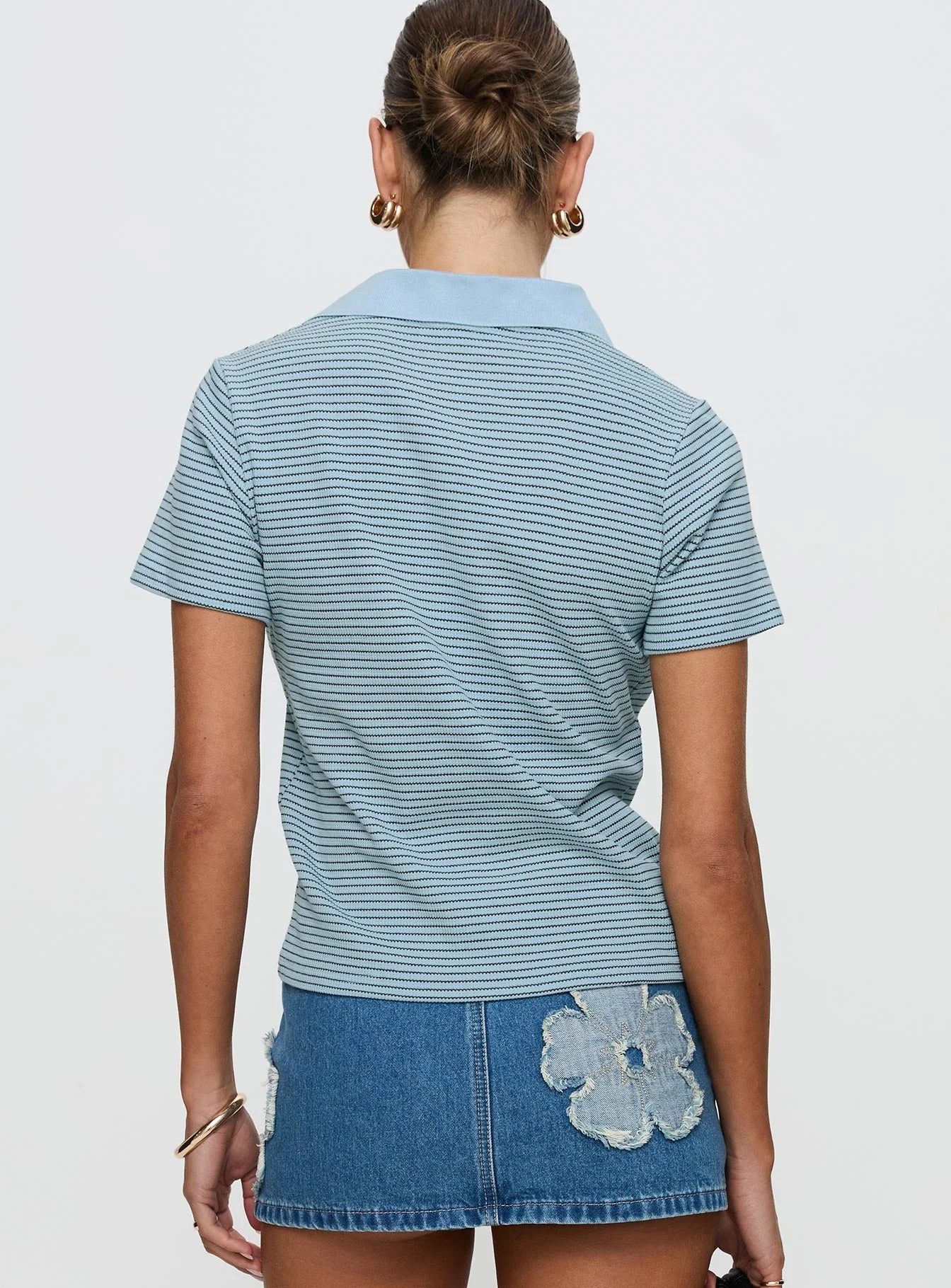 Ralphy Collared Top Blue Stripe - Image 5