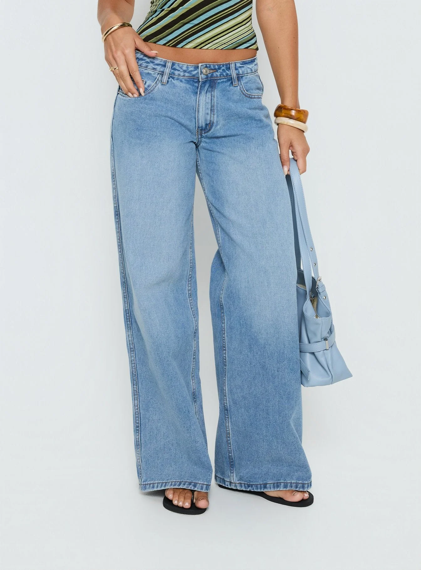 Ramos Low Rise Denim Jeans Bright Blue Wash - Image 2