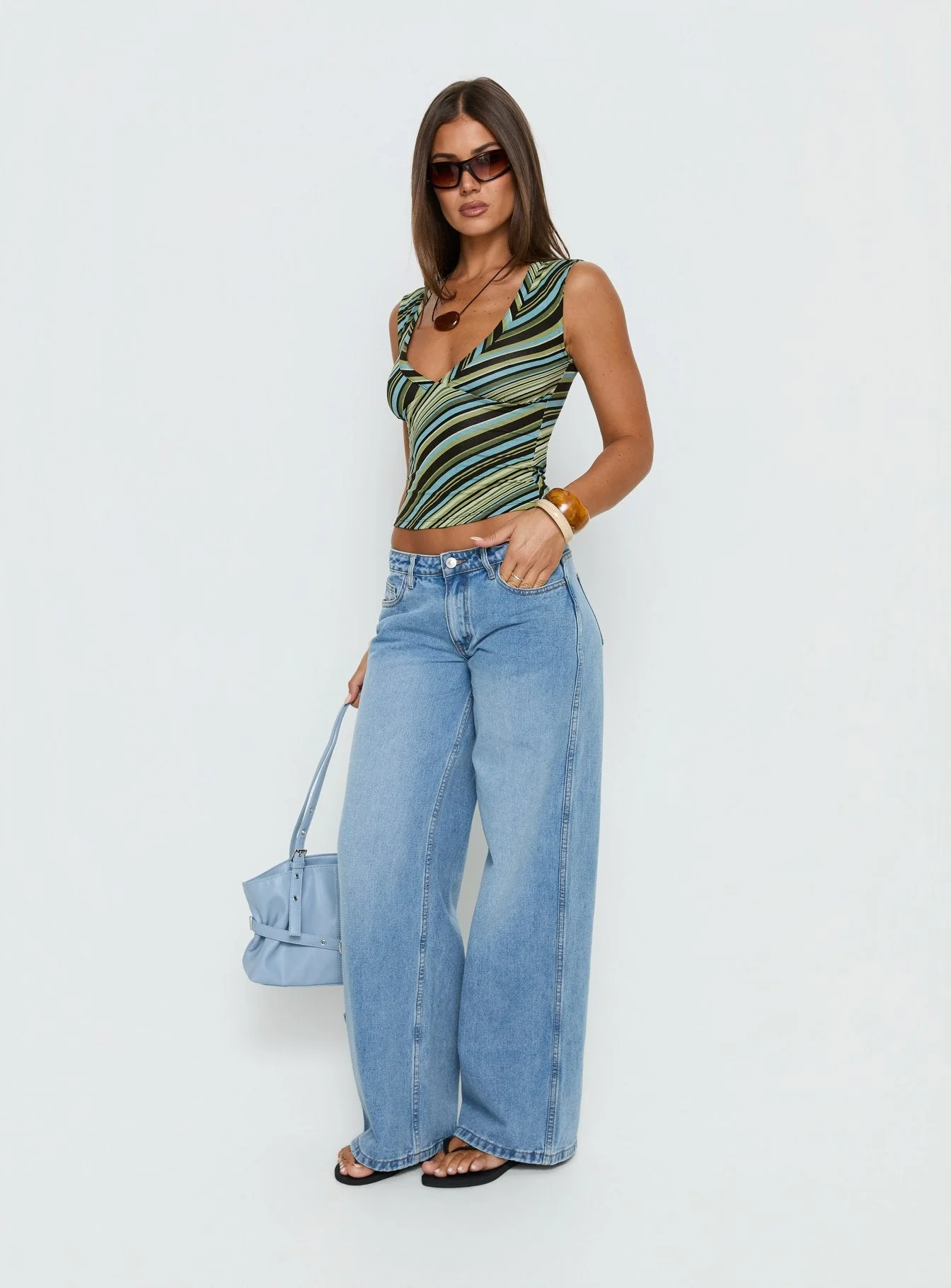 Ramos Low Rise Denim Jeans Bright Blue Wash - Image 4