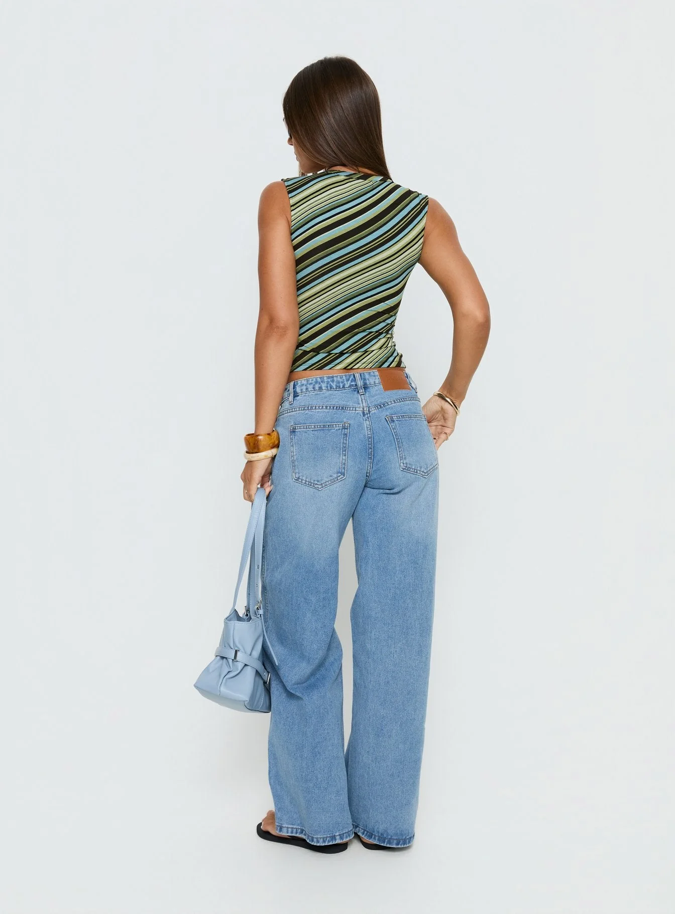 Ramos Low Rise Denim Jeans Bright Blue Wash - Image 5