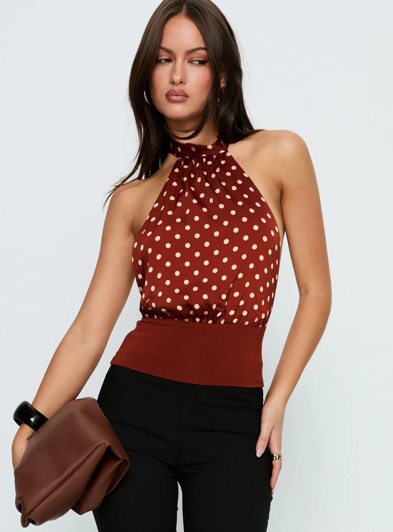 Rania Top Polka Burnt Red - Image 2