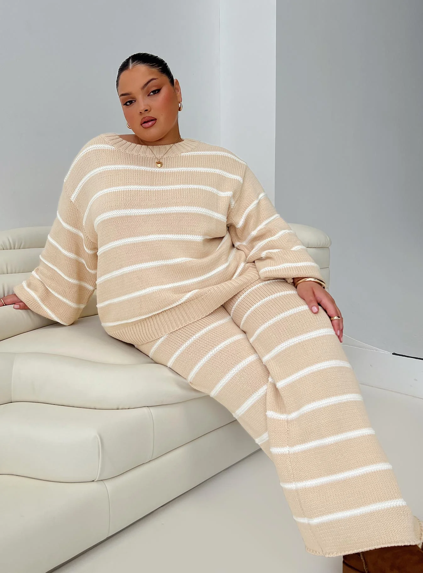 Read Your Mind Knit Pant Cream Stripe - Image 8