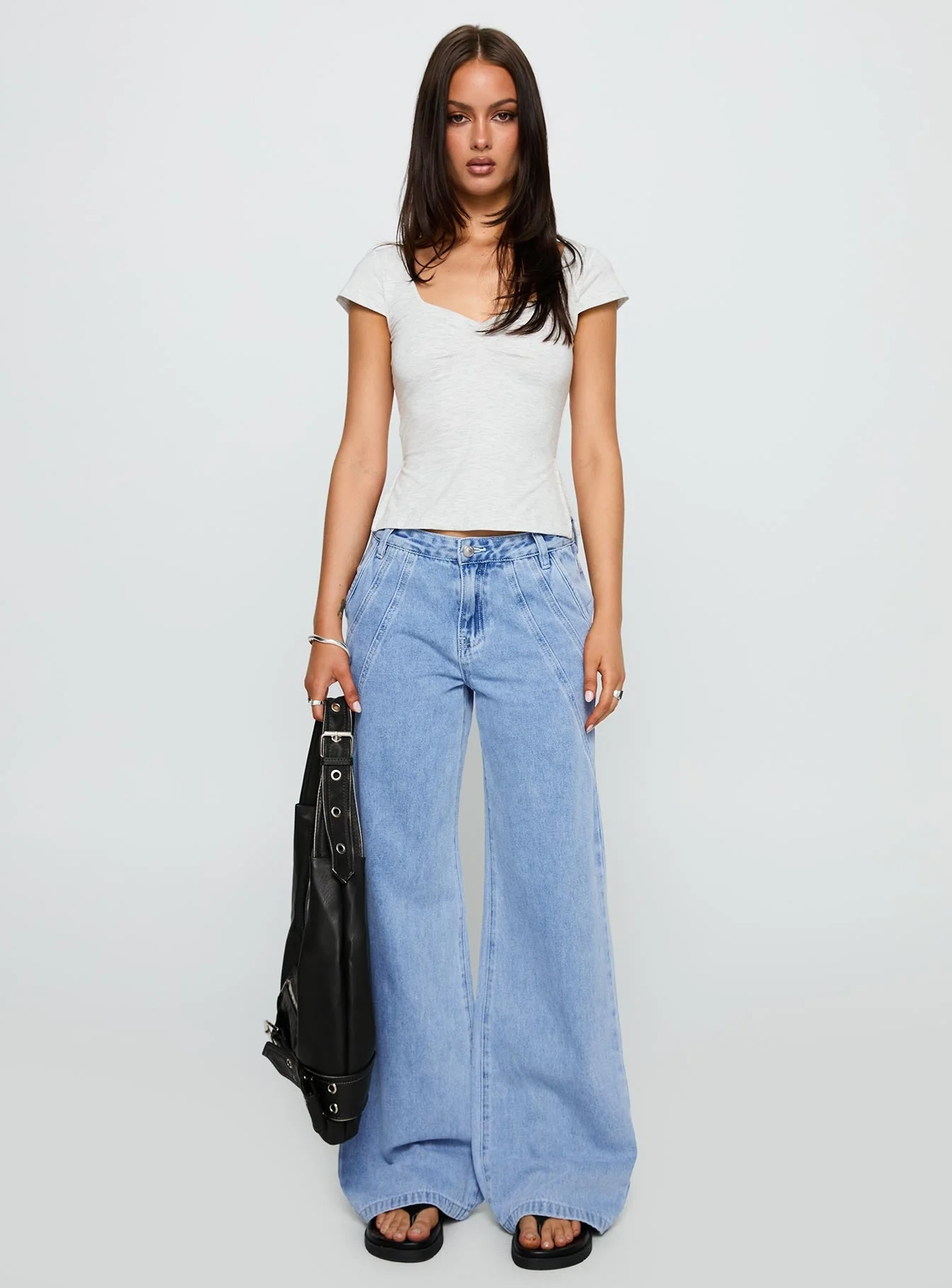 Reaper Mid Rise Baggy Jeans Light Blue Wash - Image 7