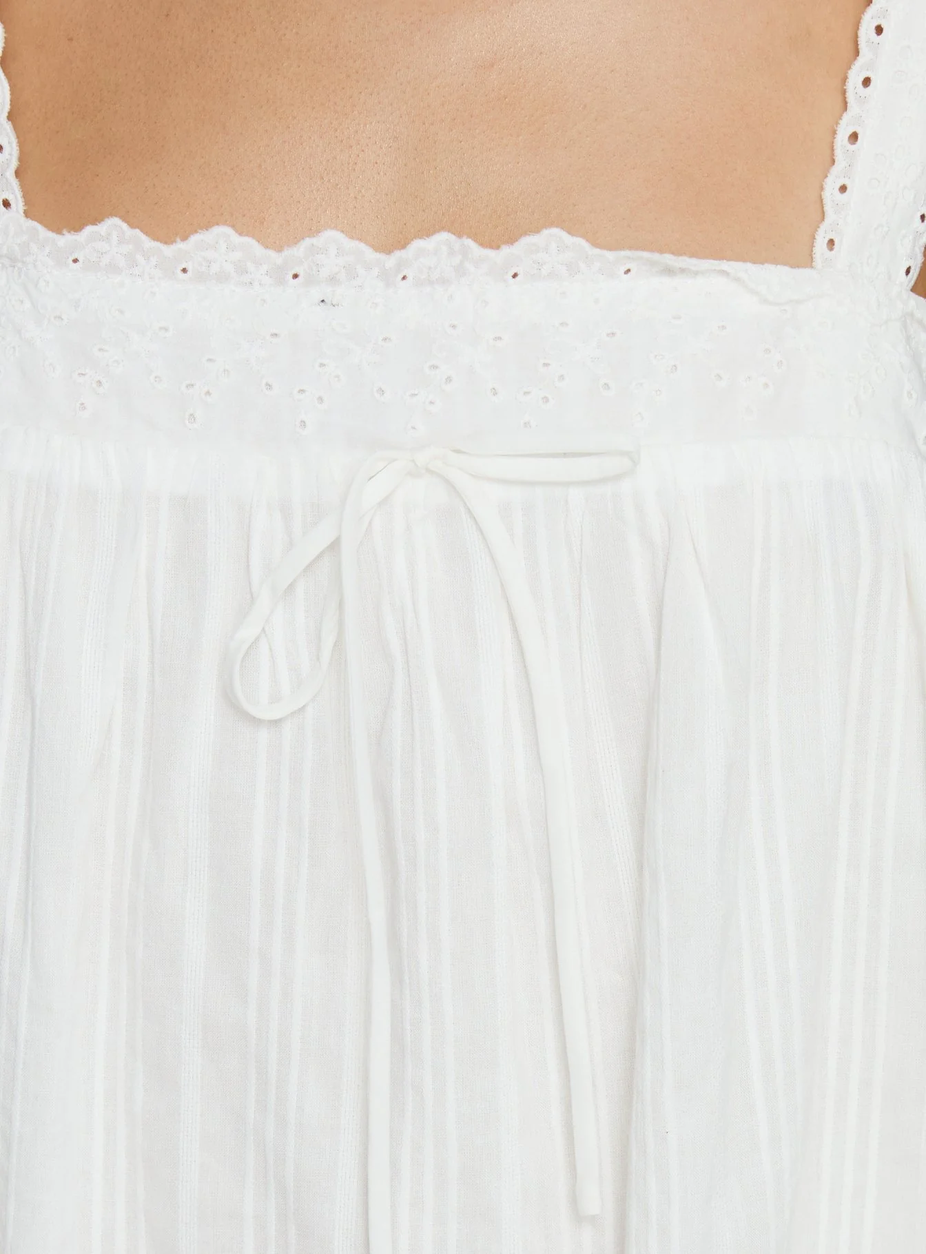 Reason To Stay Lace Trim Floaty Mini Dress White - Image 6