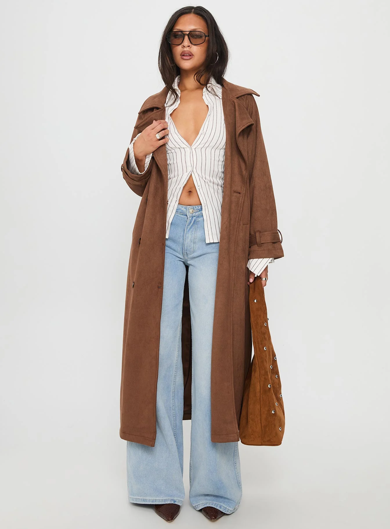 Rectify Trench Coat Brown - Image 2