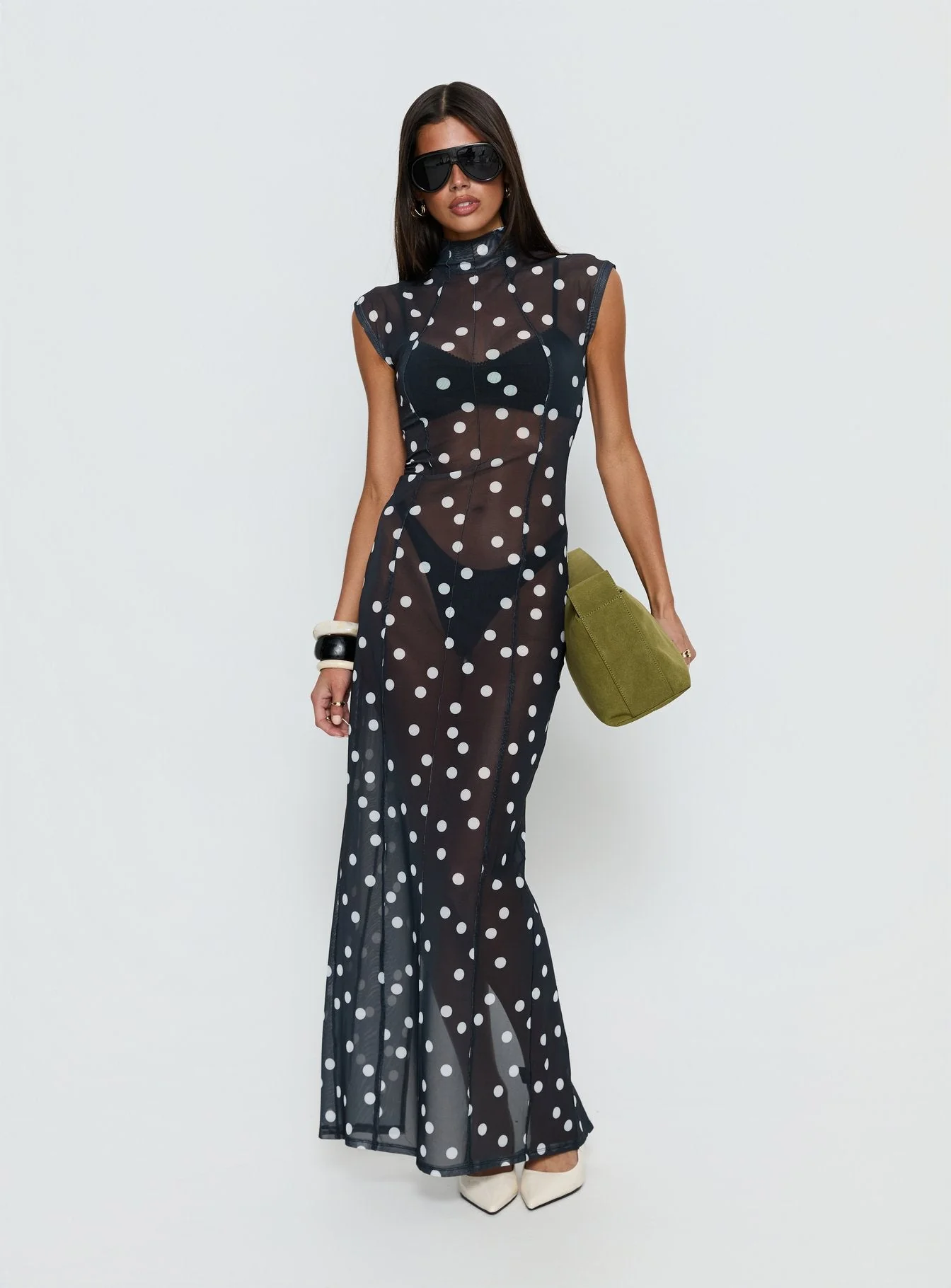 Redefined Maxi Dress Noir Polka - Image 2