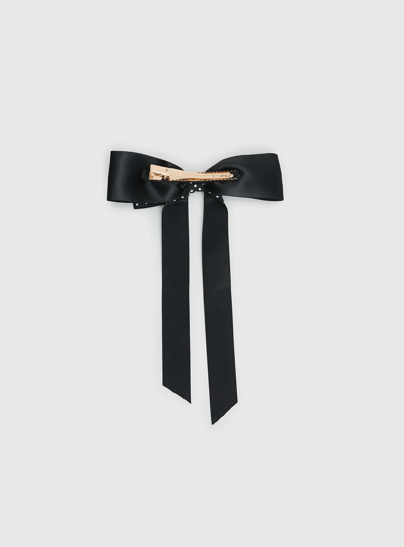 Reflecting Layered Bow Black Polka - Image 3