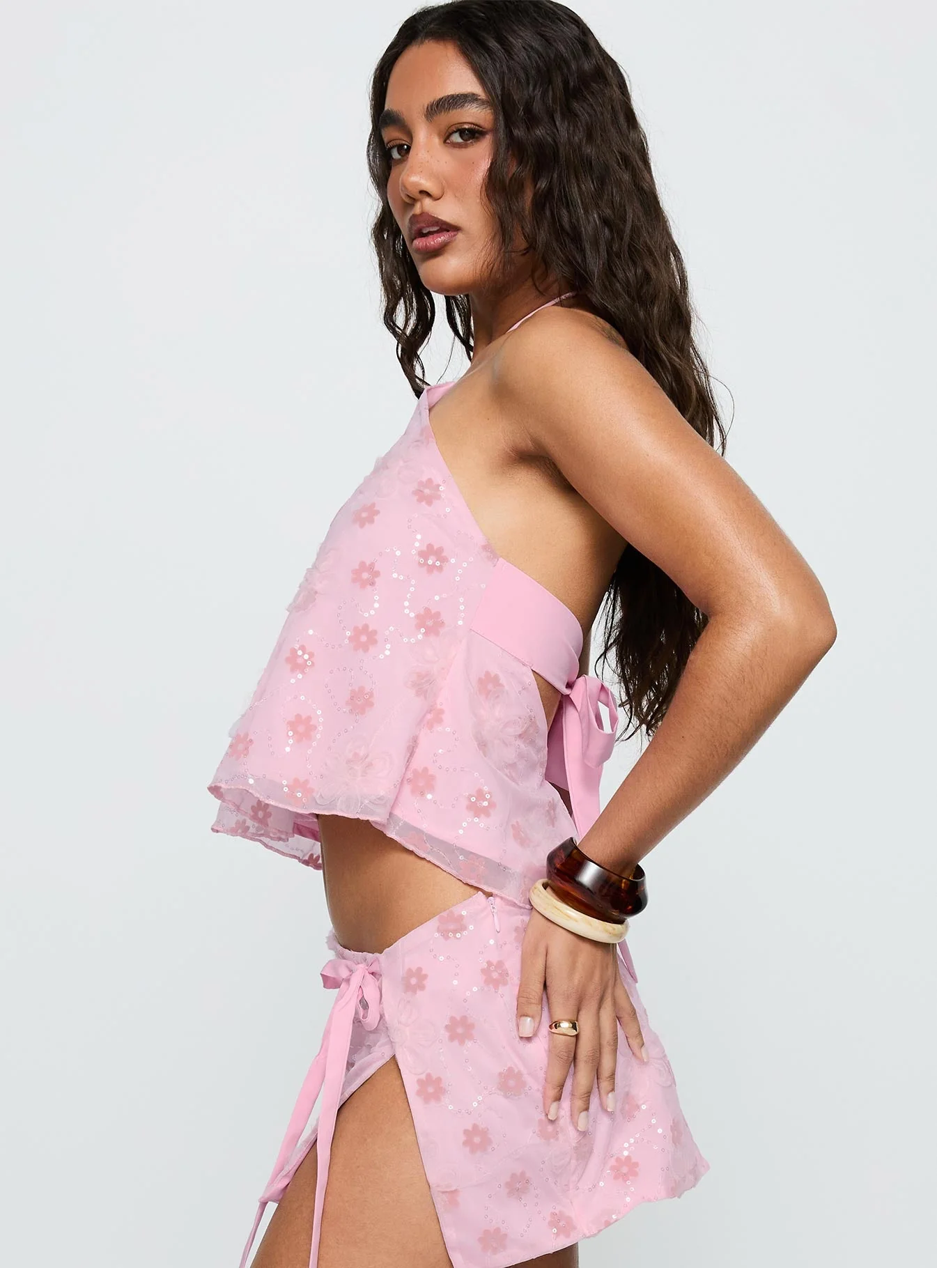 Remembering Tie Back Top Pink - Image 4