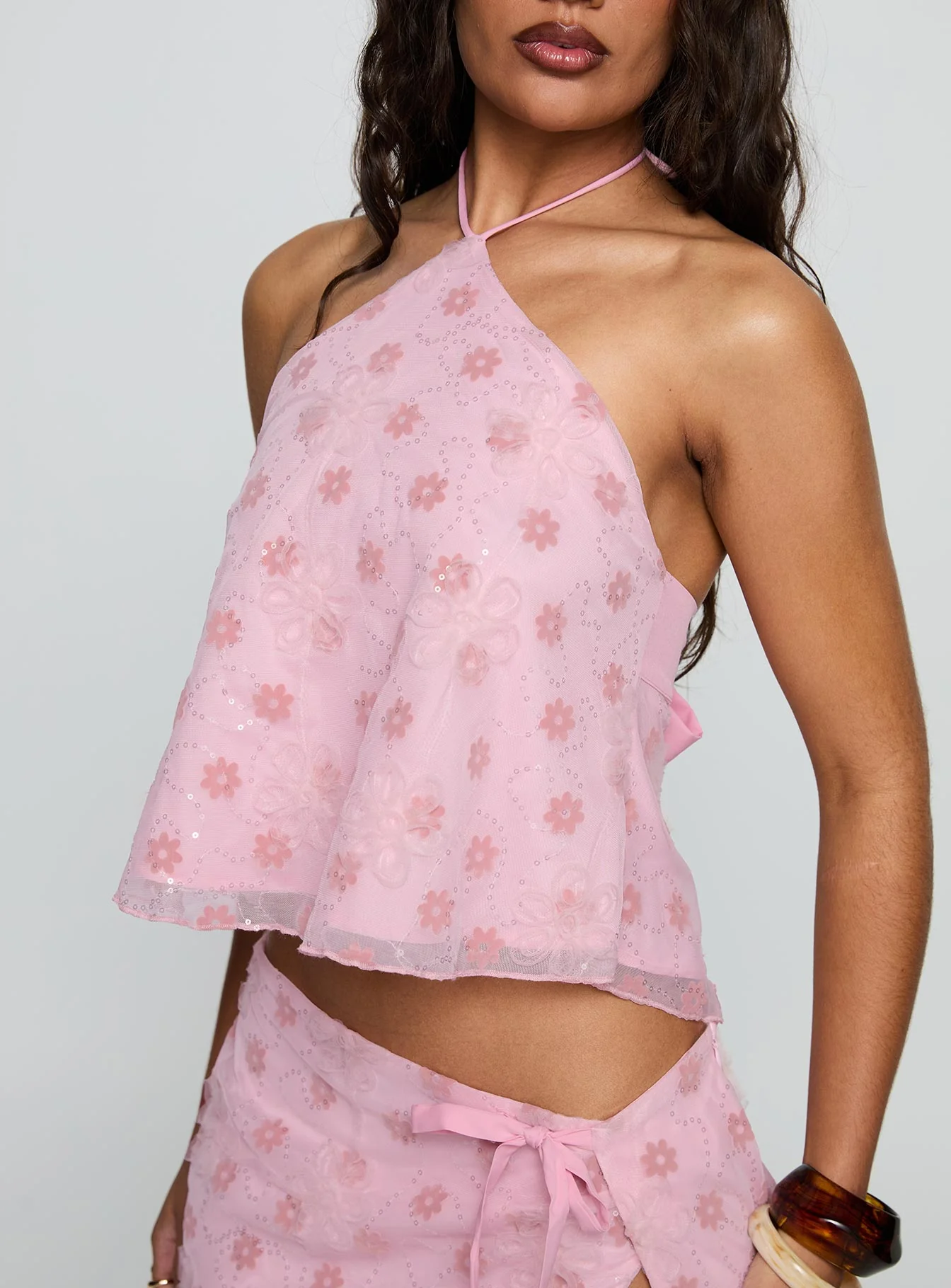 Remembering Tie Back Top Pink - Image 6