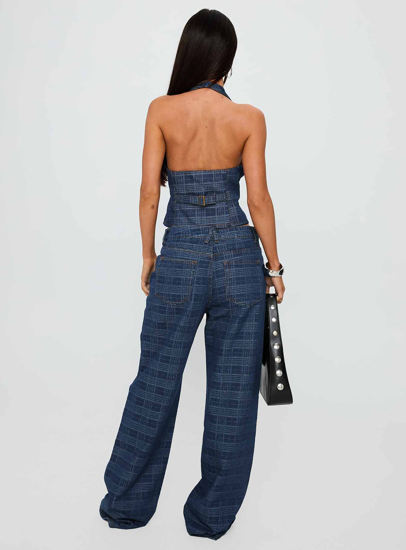 Renewal Halter Top Indigo Plaid - Image 5