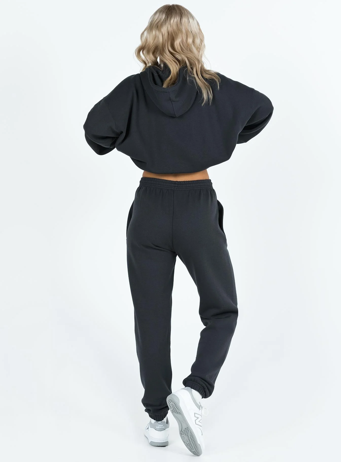 Princess Polly Track Pants Squiggle Text Black Sand / Eggshell - Image 5