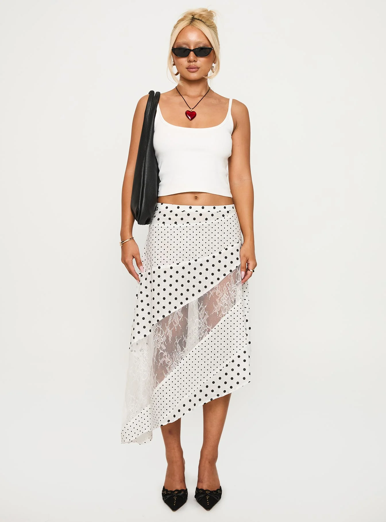 Rennar Maxi Skirt White / Polka Dot Petite - Image 3