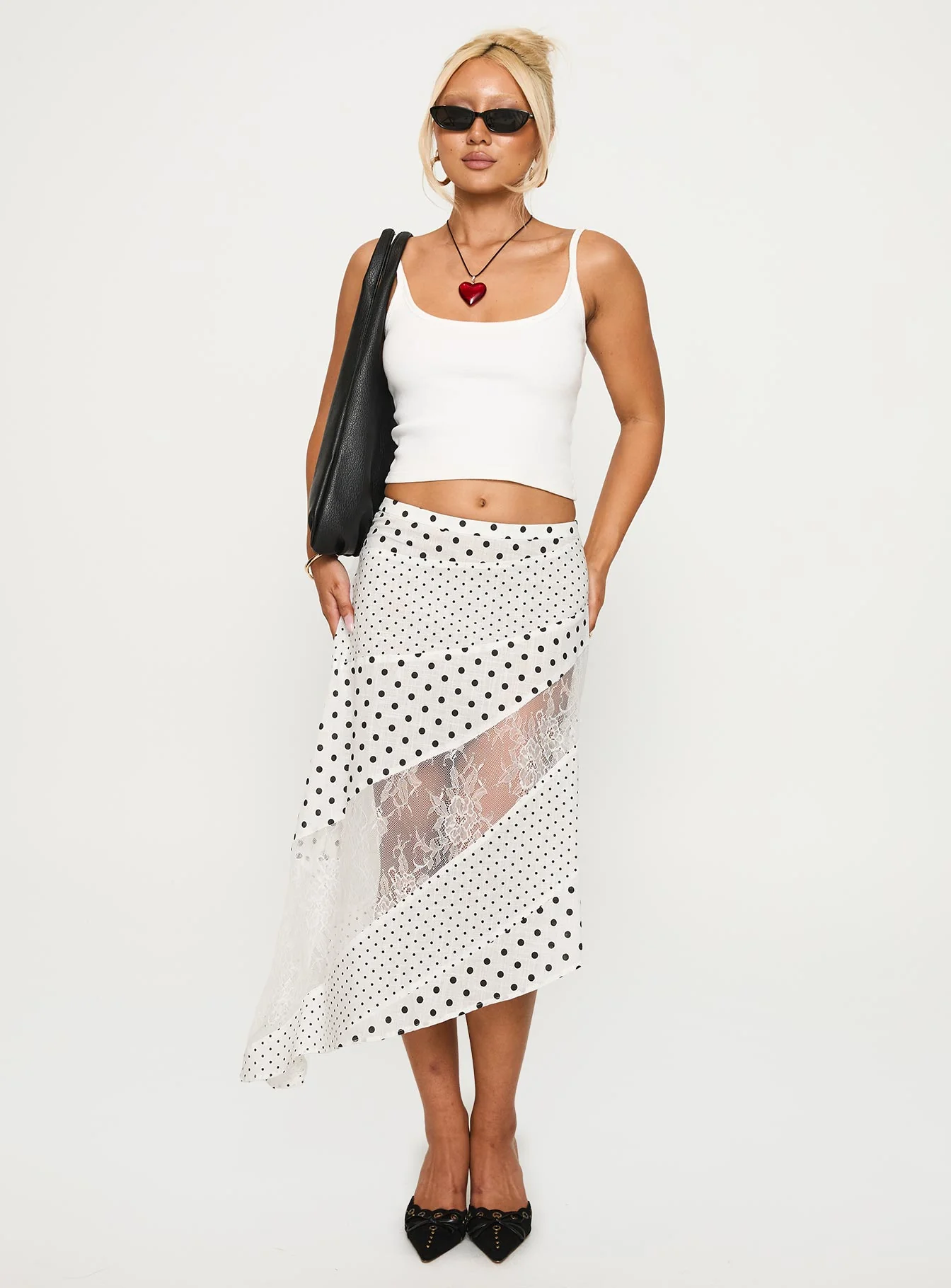 Rennar Maxi Skirt White / Polka Dot Petite - Image 7