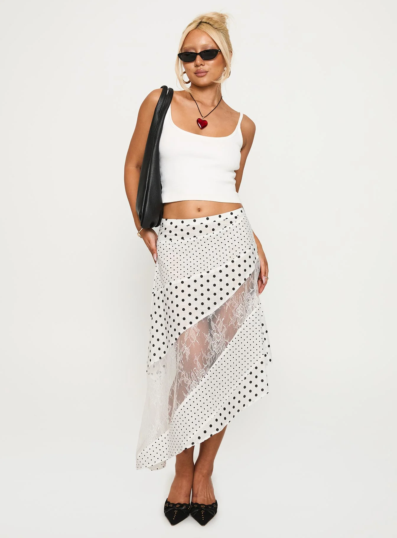 Rennar Maxi Skirt White / Polka Dot Petite - Image 8