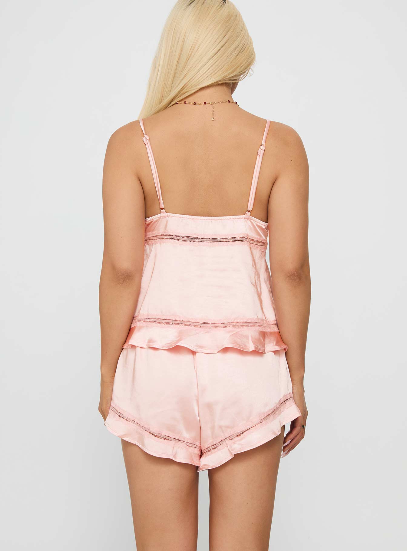 Restful Sleep Satin Frill Set Pale Pink - Image 8