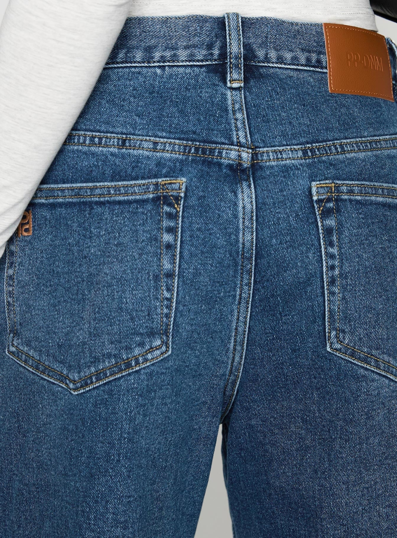 Retro Dream Mid Rise Longline Denim Shorts Mid Wash - Image 7
