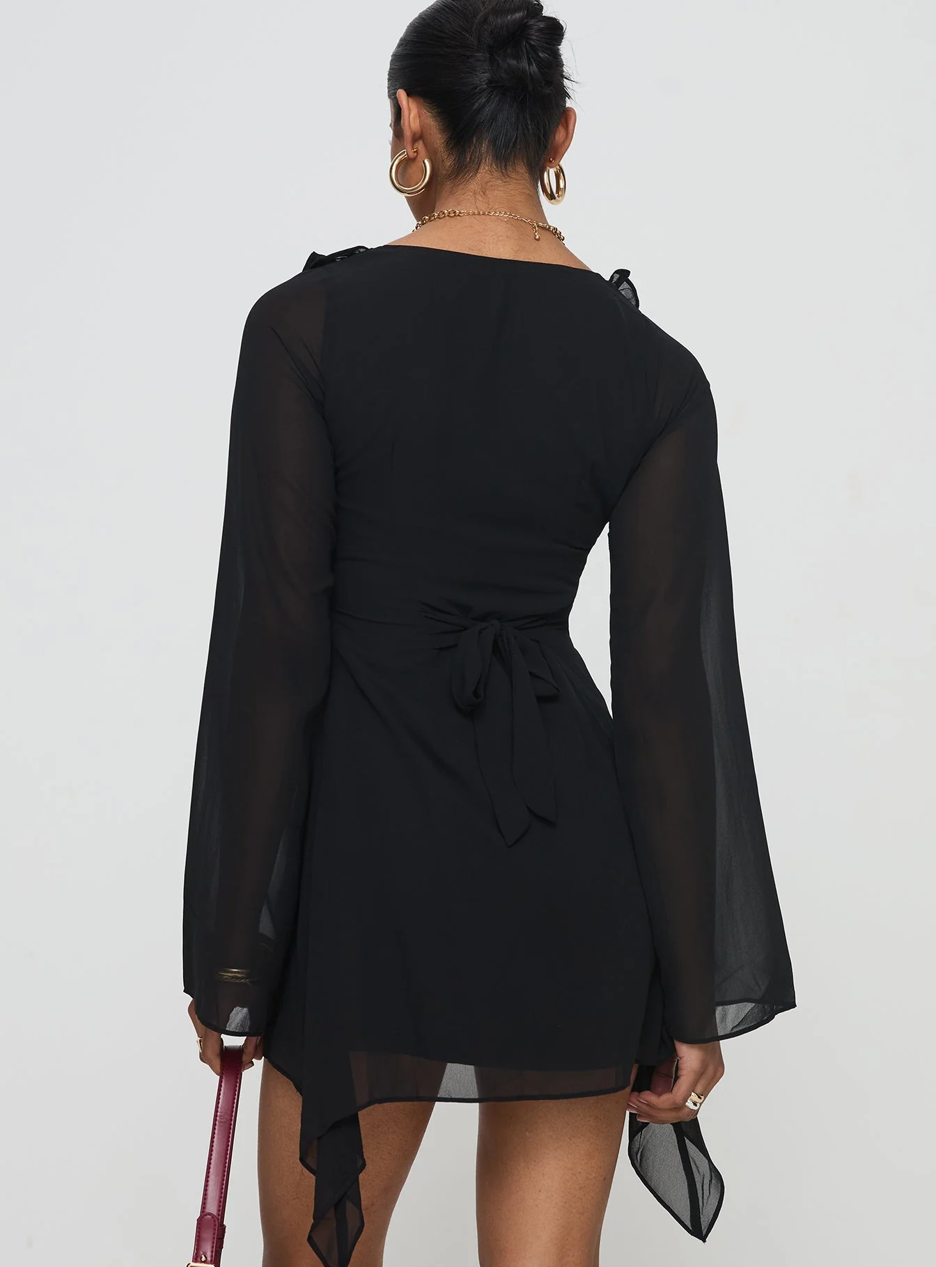 Revival Long Sleeve Mini Dress Black - Image 5