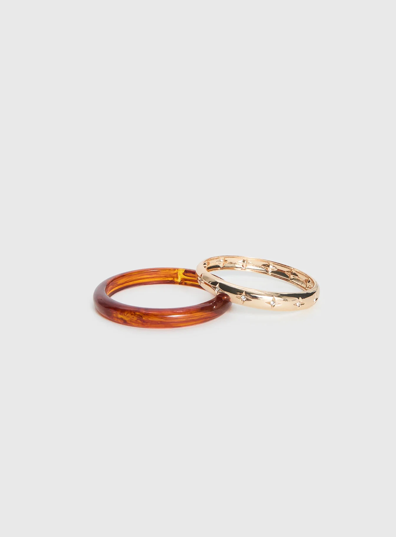 Rhi Rhi Diamante Resin Cuff Pack Brown / Gold - Image 2